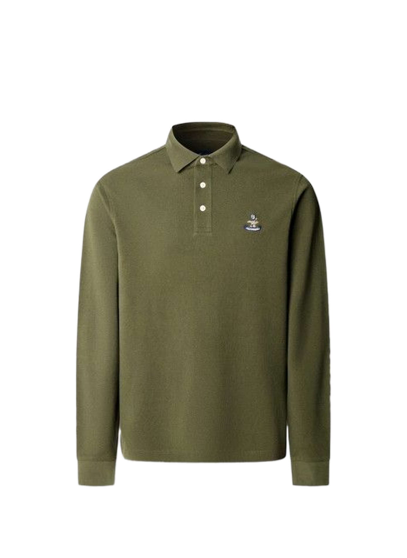 Long-sleeved cotton polo shirt FACONNABLE Khaki