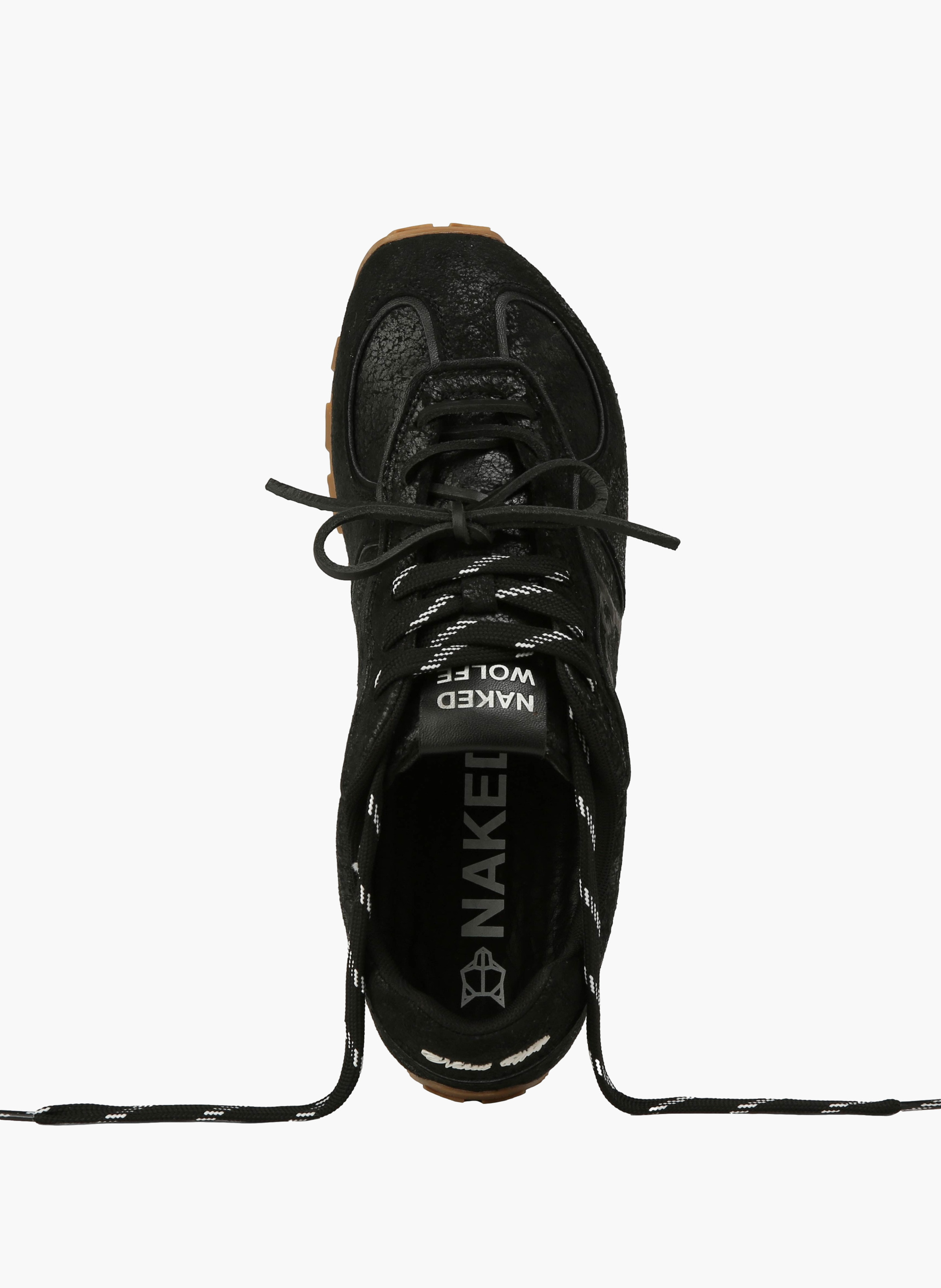 Baskets lightning en cuir vieilli NAKED WOLFE Noir
