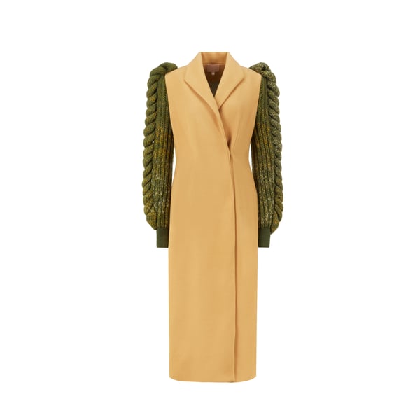 Manteau en laine et tricot