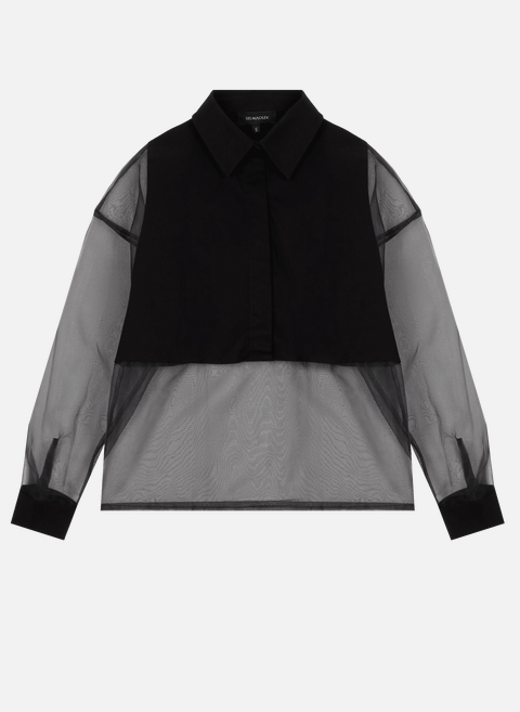 Silk and cotton organza shirt BlackSELMACILEK 