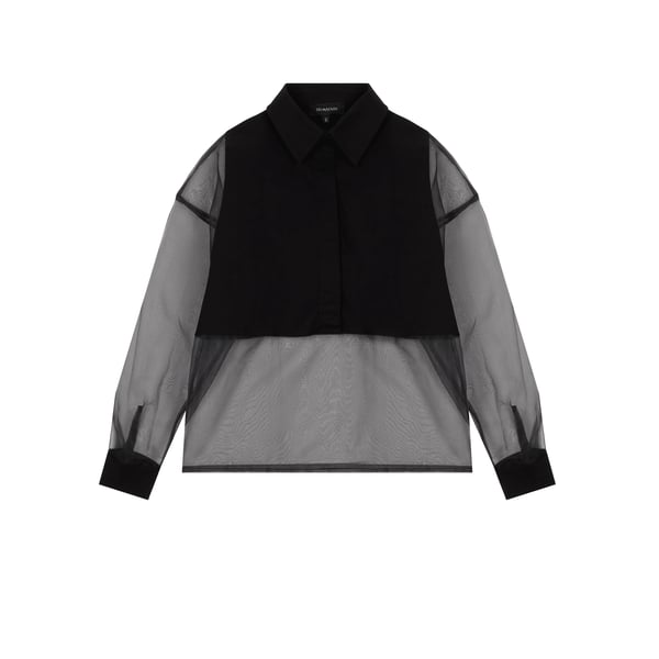 Chemise en organza de soie et coton