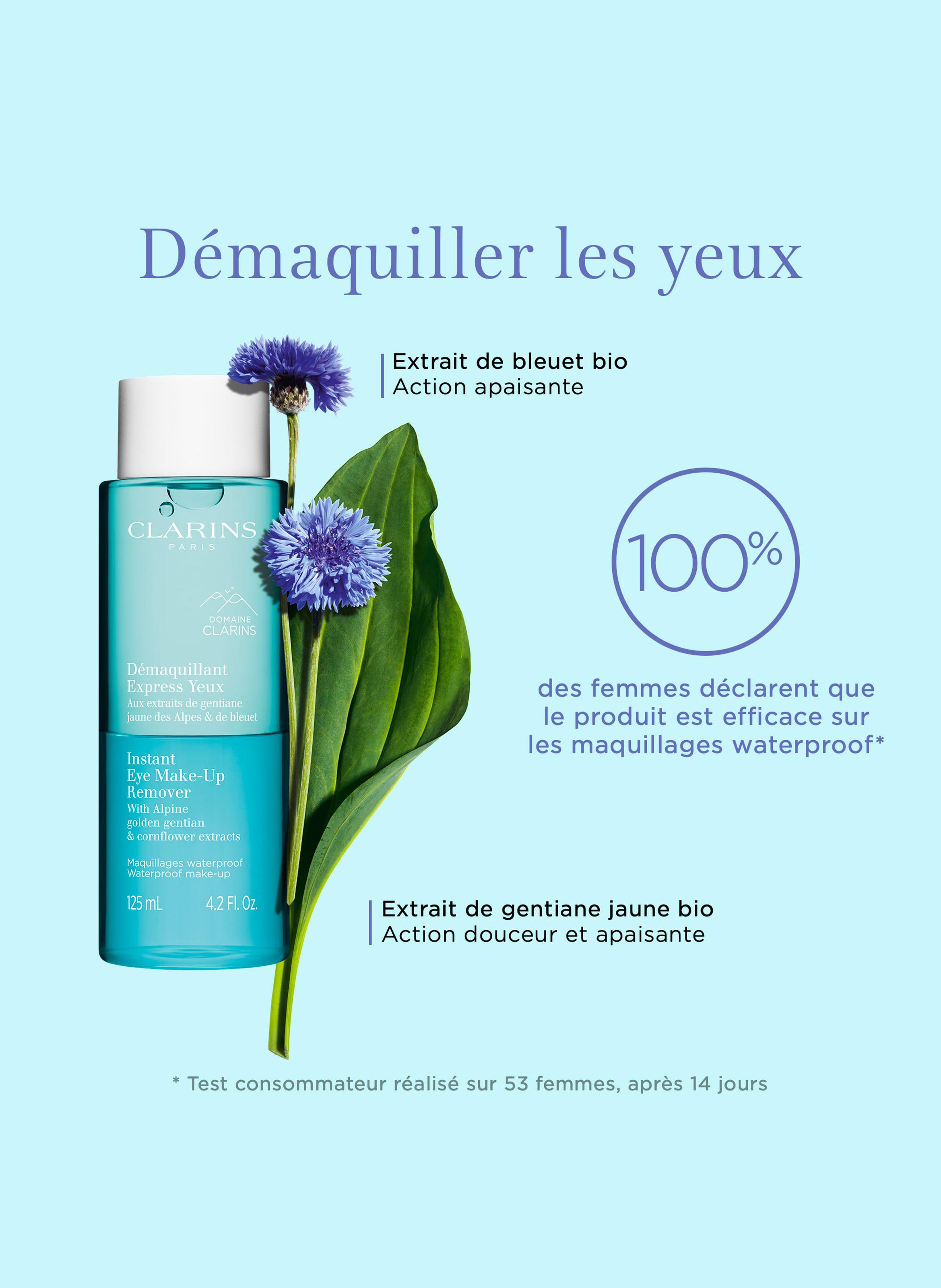 Instant Eye Make-Up Remover with Alpine golden gentian &amp;amp; cornflower extracts CLARINS No color
