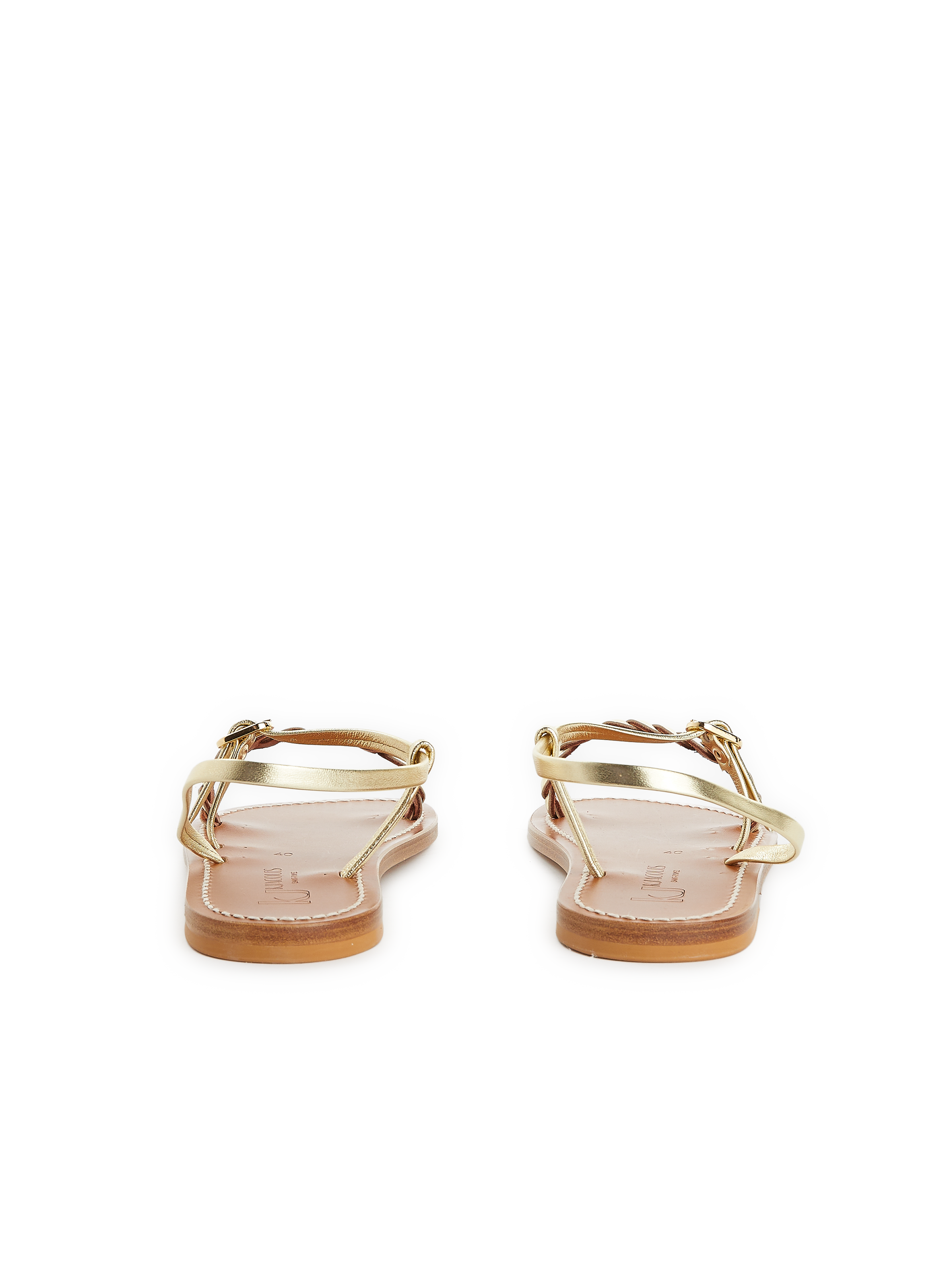 Sandales plates en cuir K. JACQUES Doré
