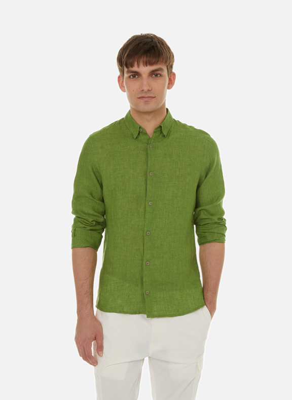 JAGVI RIVE GAUCHE Cotton and wool-blend shirt Green