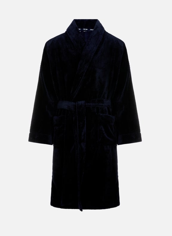 Ribbed Everest Robe Blue by HOM HOM Ribbed Everest Robe Blue