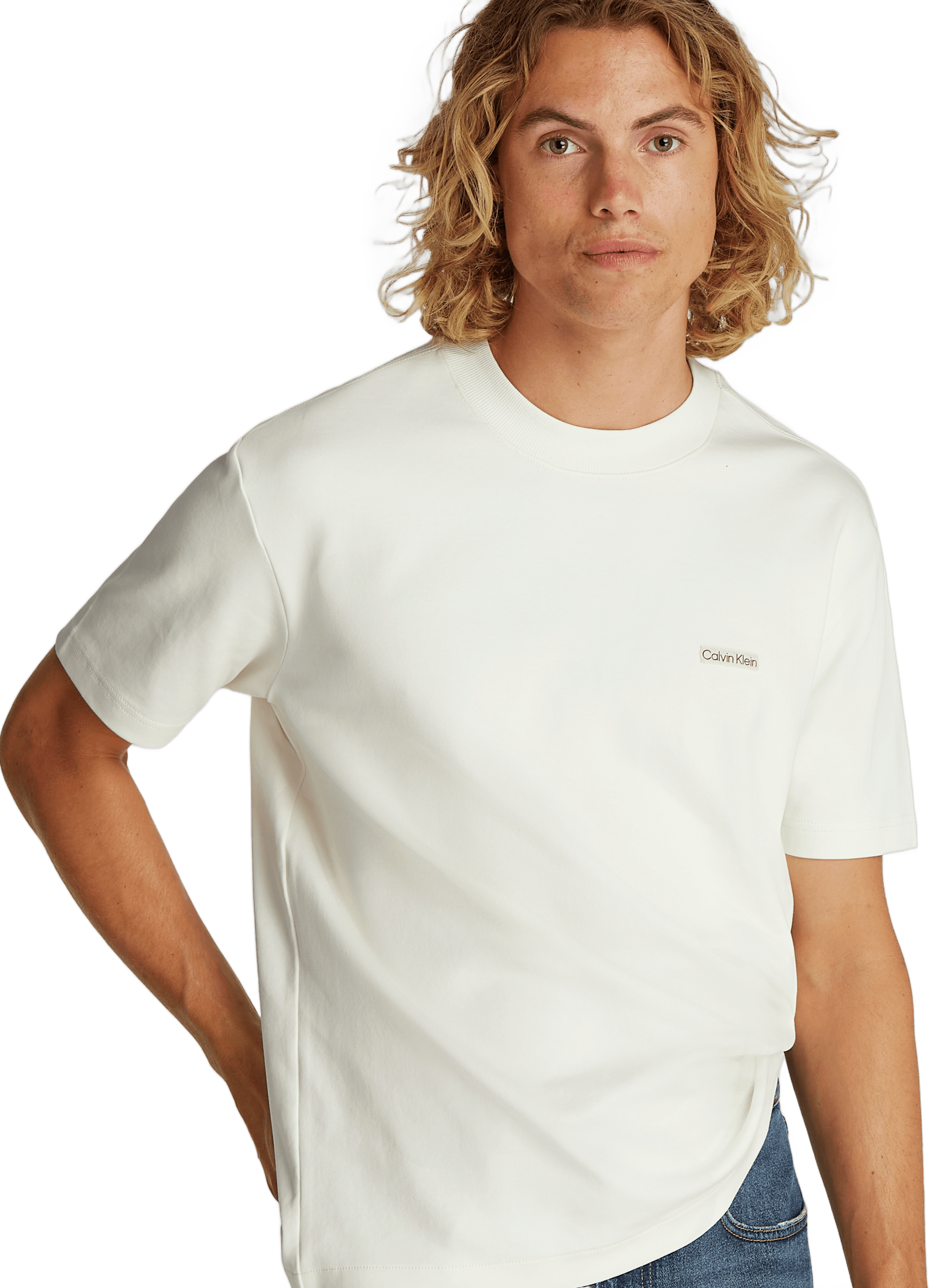  Cotton T-shirt CALVIN KLEIN Beige