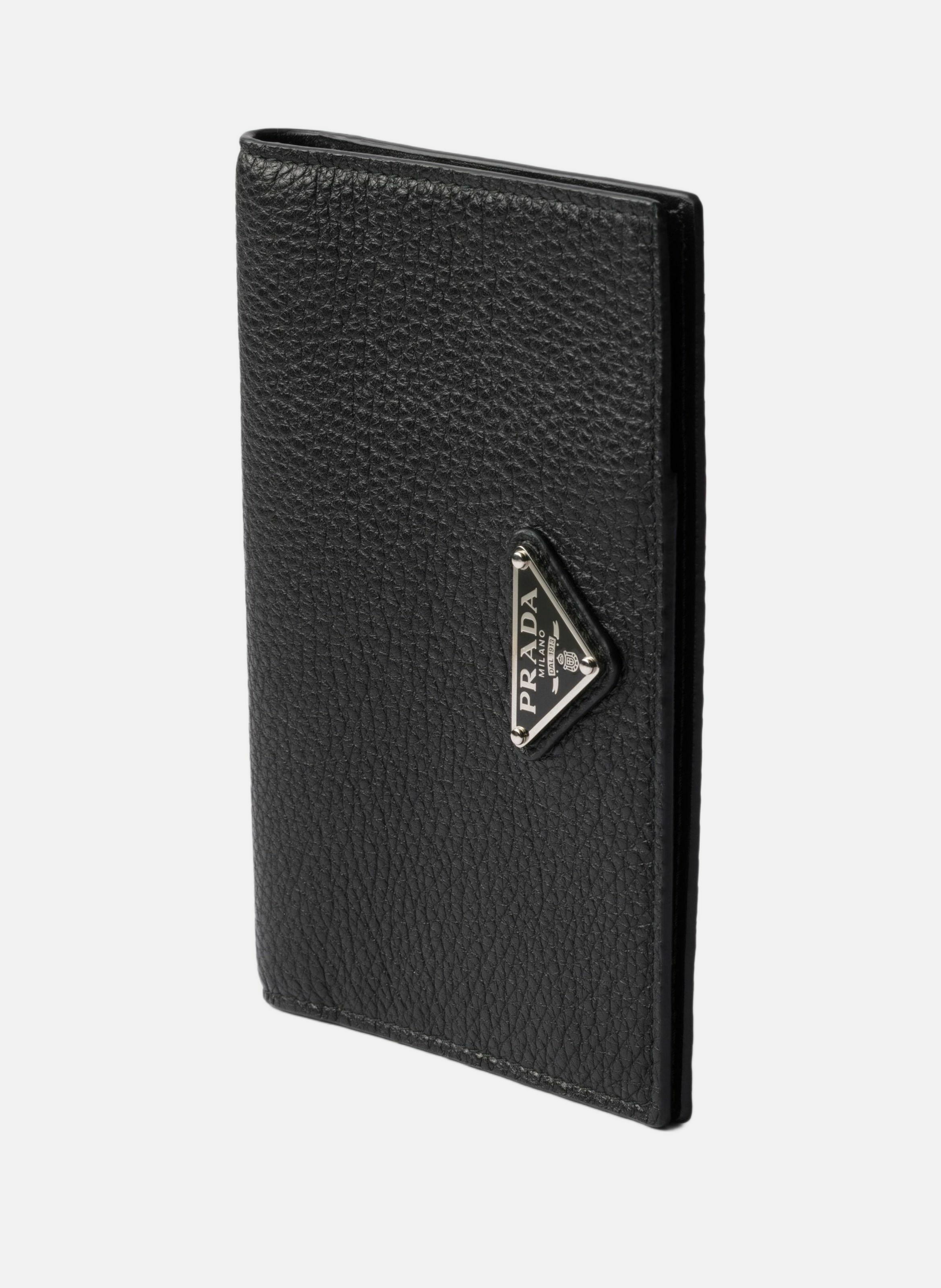 Étui pour passeport en cuir PRADA Noir