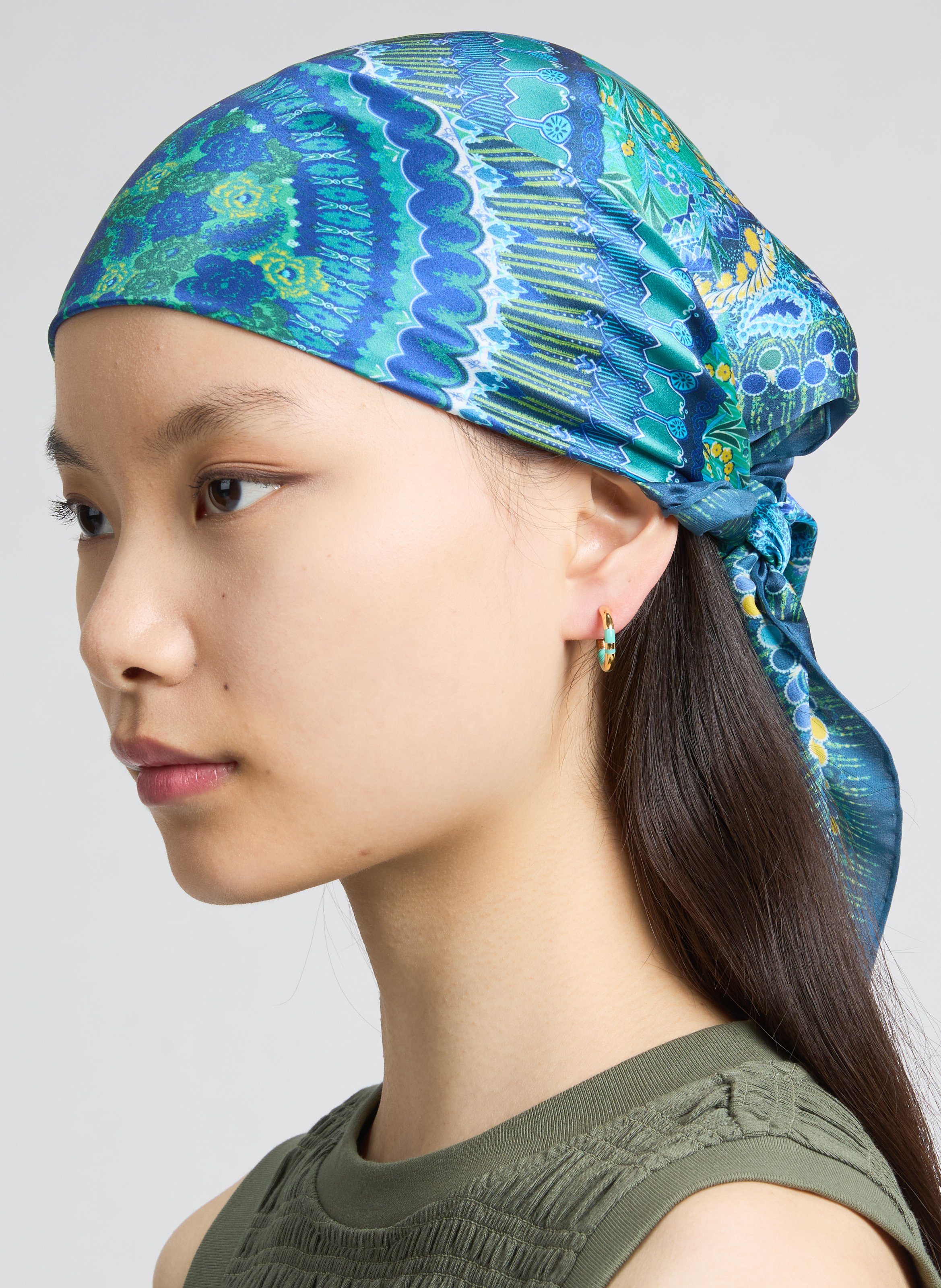 Petites créoles bi-matière AURELIE BIDERMANN Bleu