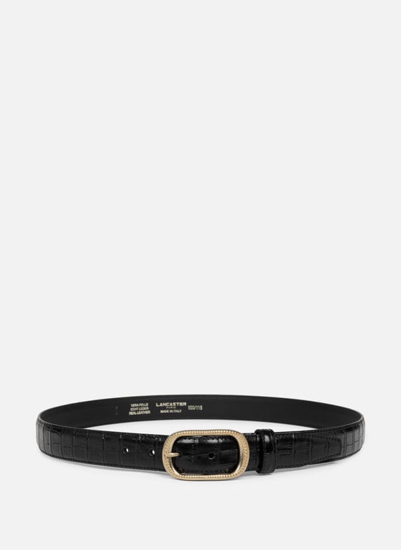 Ceinture - ceinture cuir croco femme | Noir by LANCASTER Ceinture - ceinture cuir croco femme Noir