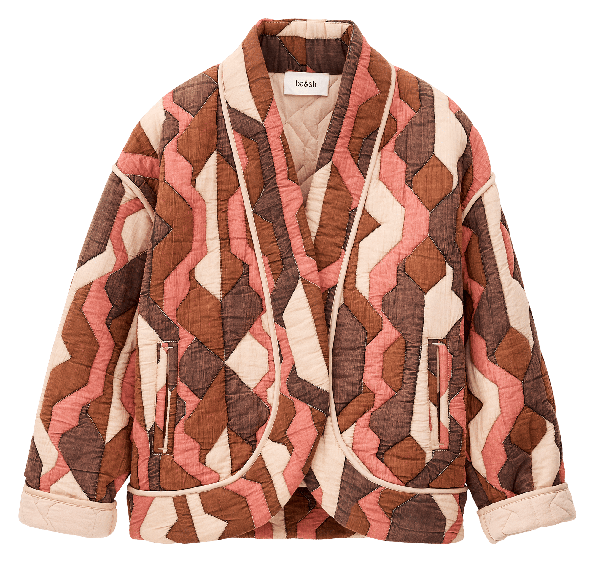 Veste matelassée imprimée col v trincy BA&SH Violet