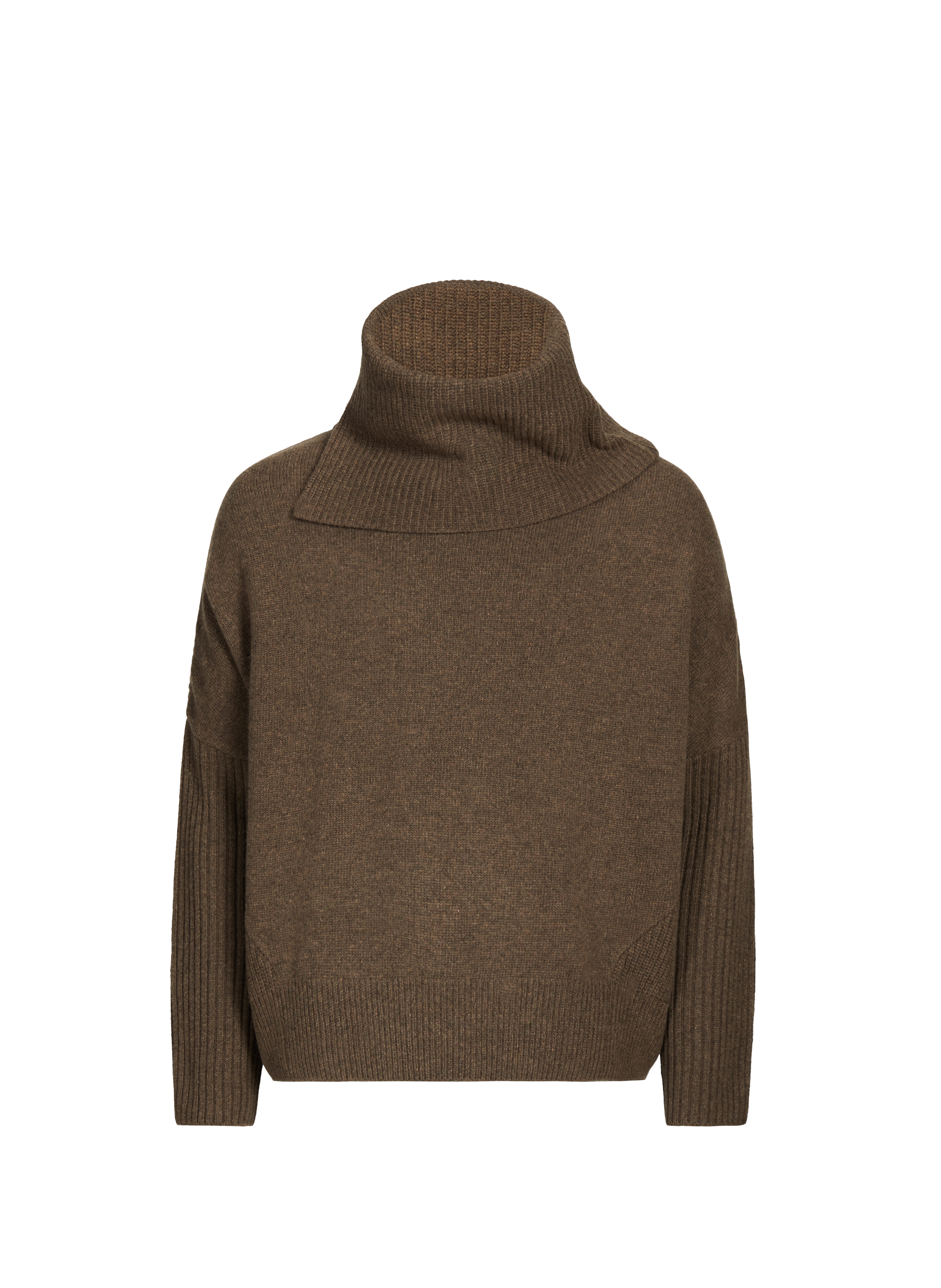 SANDBEIGE Pull large en coton et cachemire mélangés Marron