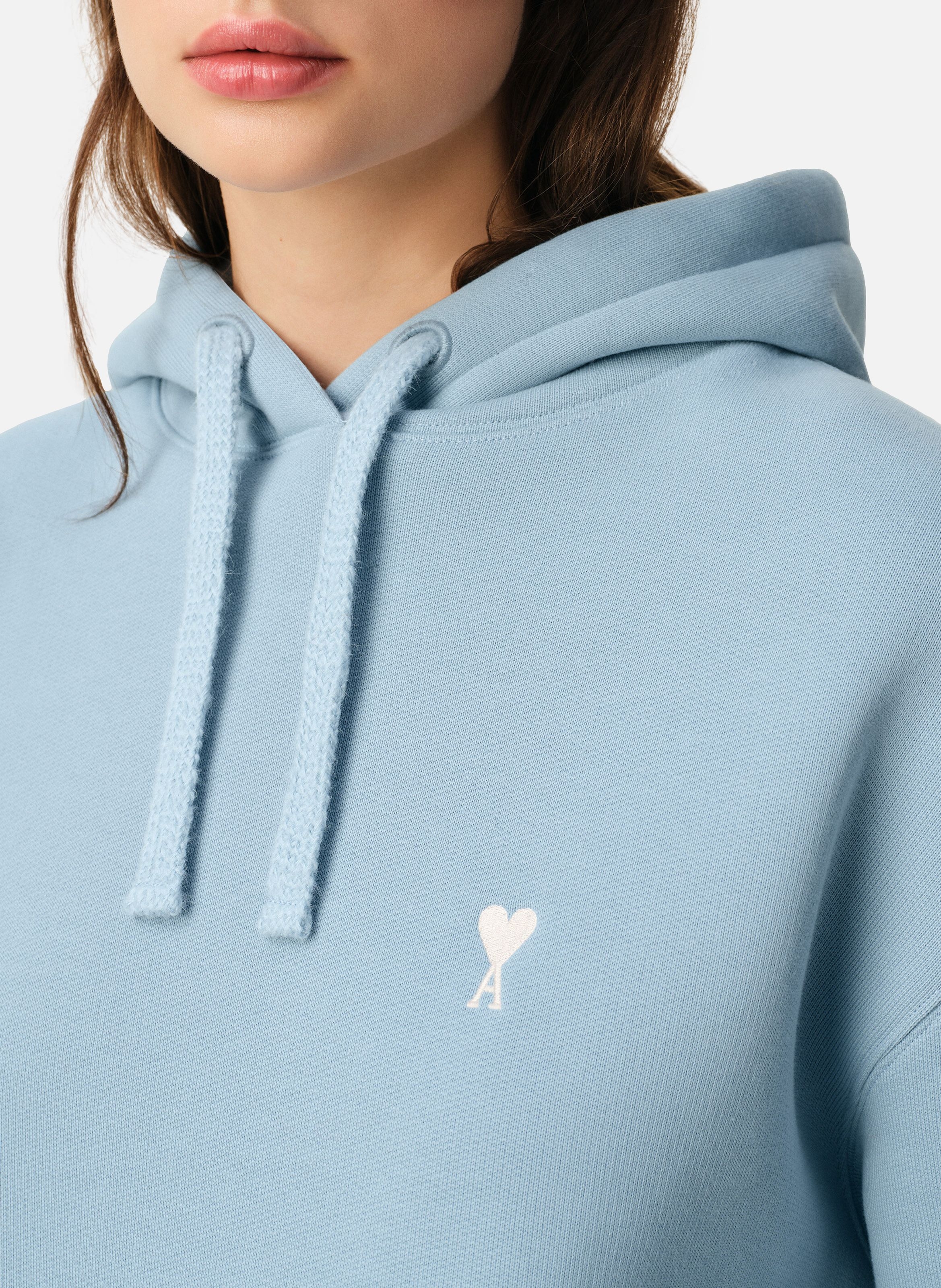 Hoodie ami de coeur en coton unisexe AMI PARIS Bleu