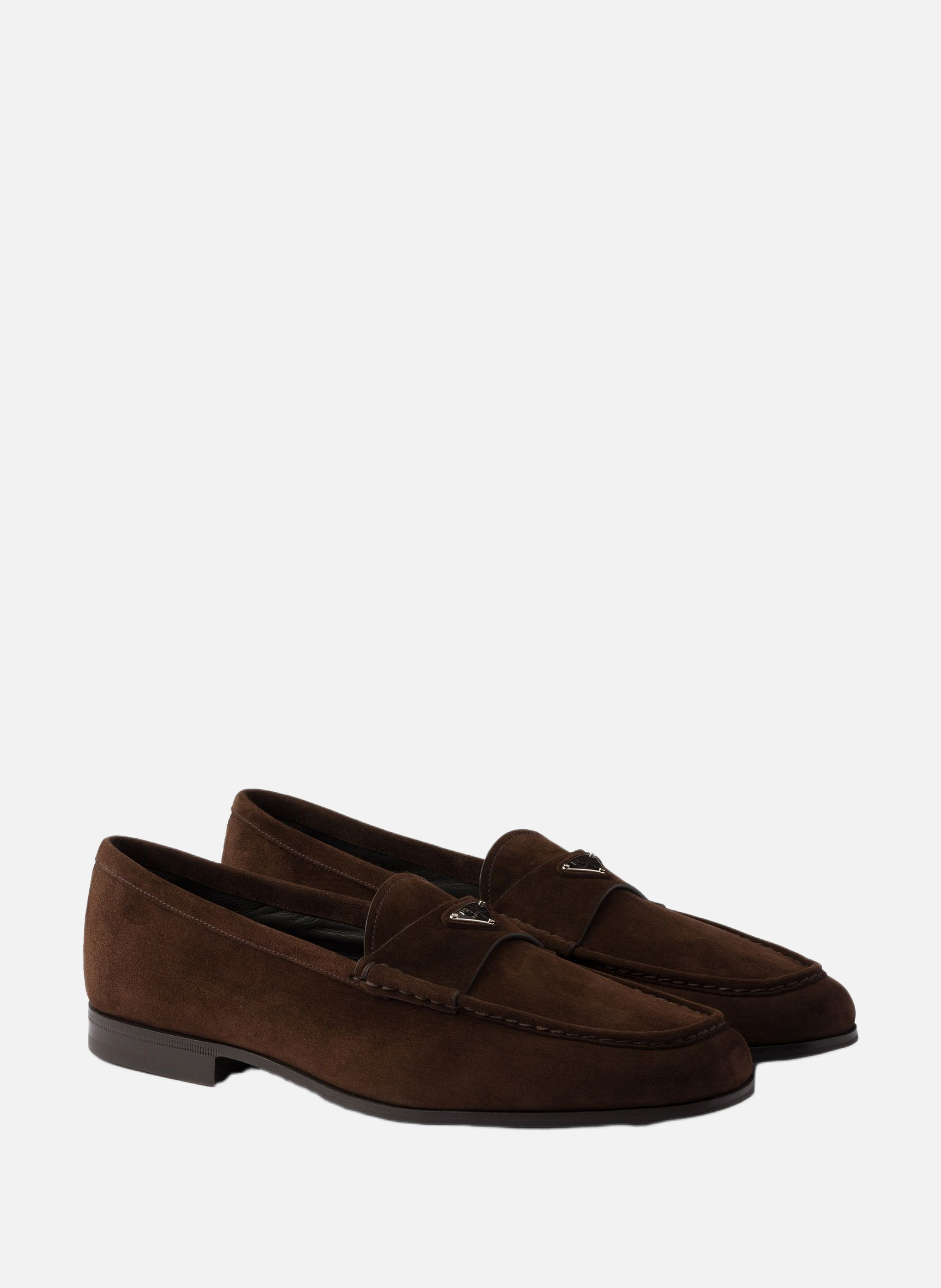 Mocassins en veau velours PRADA Marron