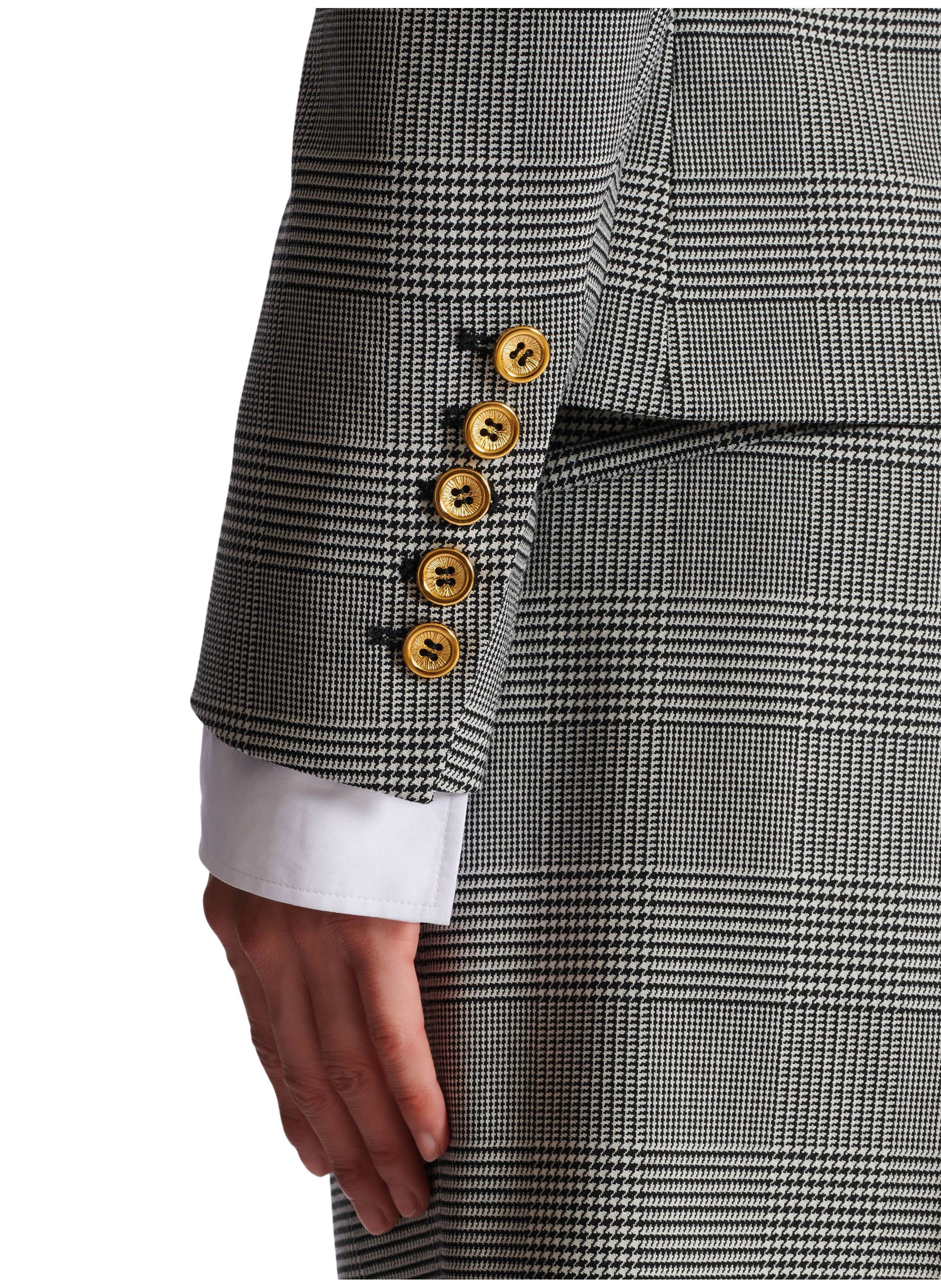 Veste 6 boutons en jacquard prince de galles BALMAIN Noir