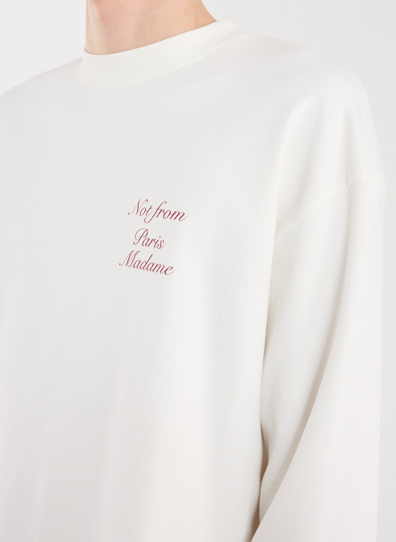 Le T-shirt slogan Calligraphy DROLE DE MONSIEUR Beige