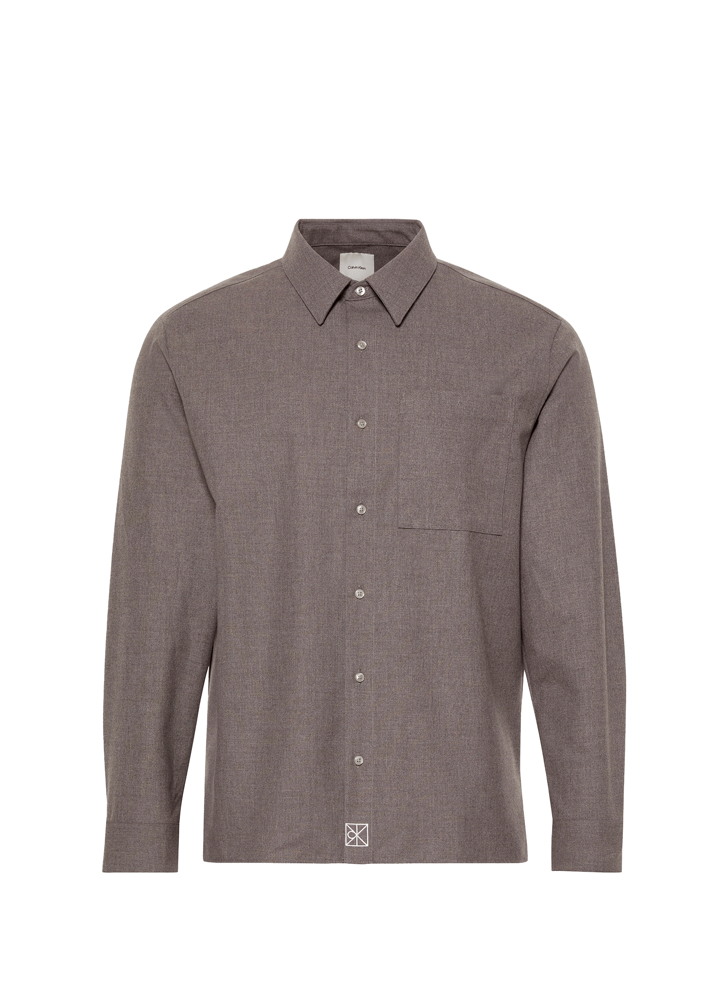 Straight shirt in blended wool CALVIN KLEIN Grey