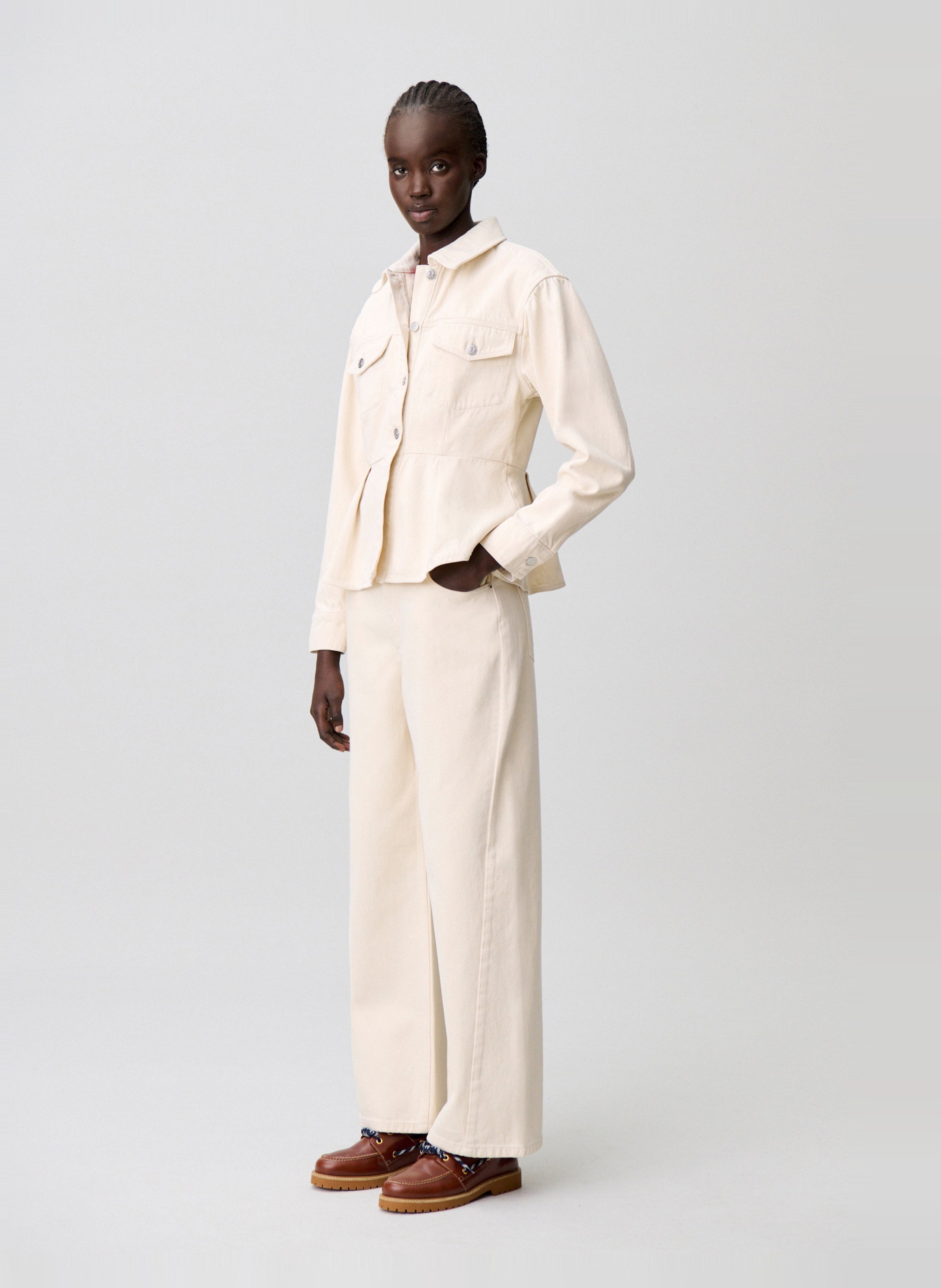 Veste cintrée boutonné en coton CLAUDIE PIERLOT Beige