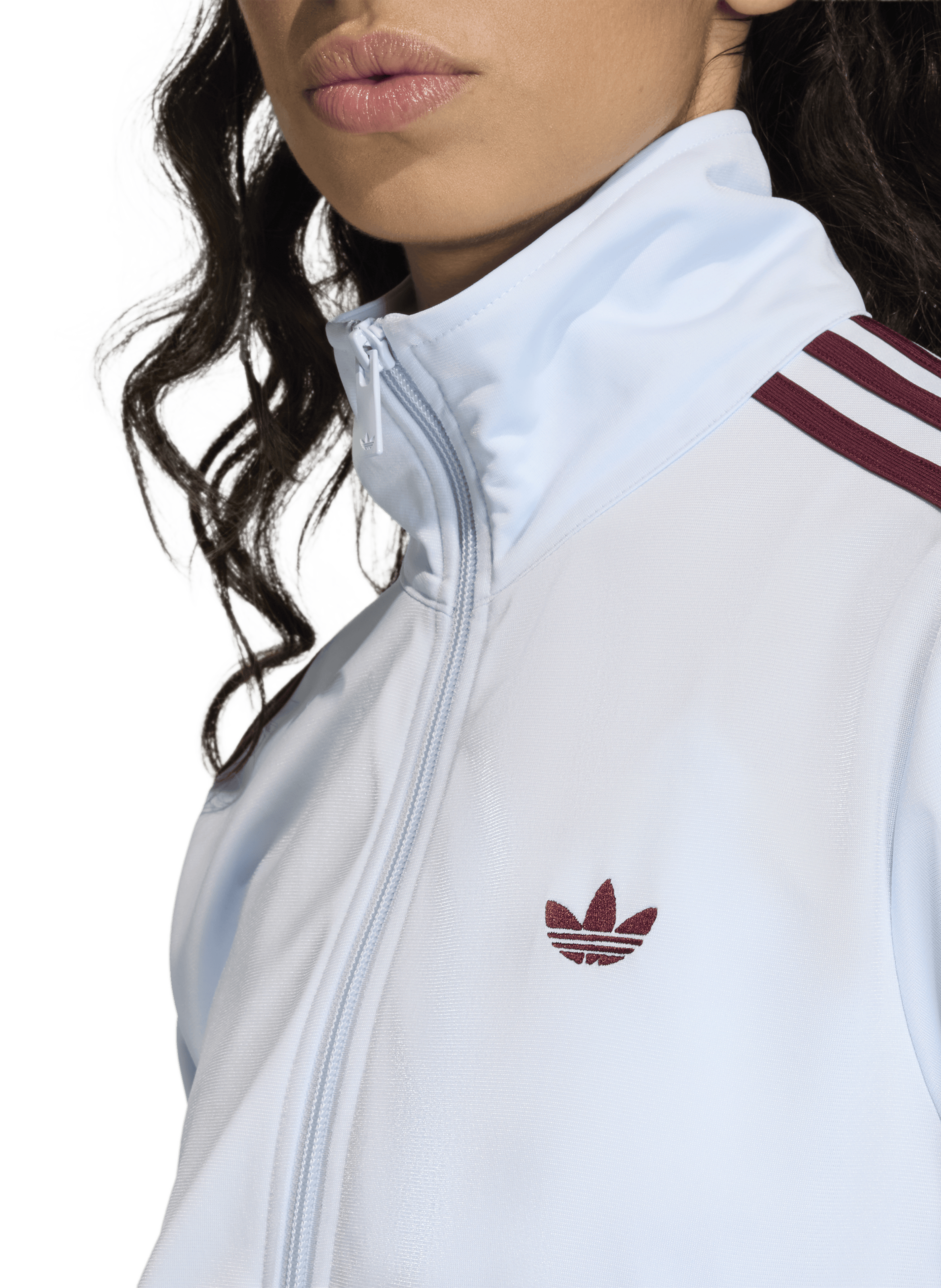 Jacket with high neck logo ADIDAS Blue