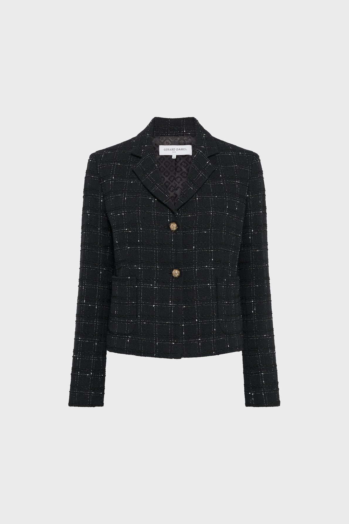 Veste de tailleur en tweed  à carreaux - tiana GERARD DAREL Noir