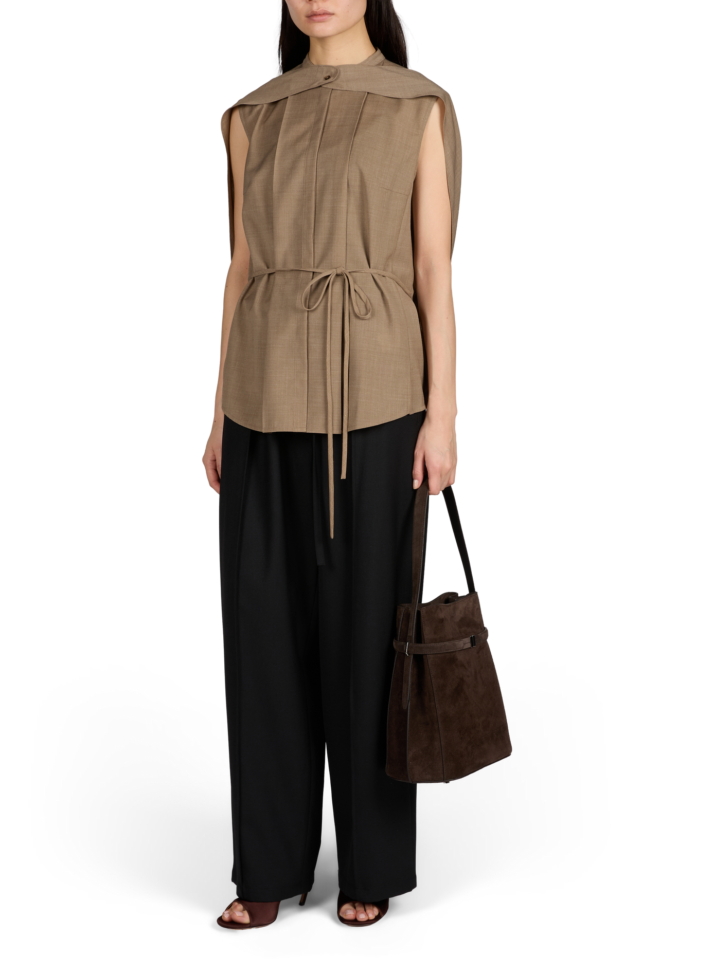 Sleeveless Flowy Shirt LE 17 SEPTEMBRE Brown