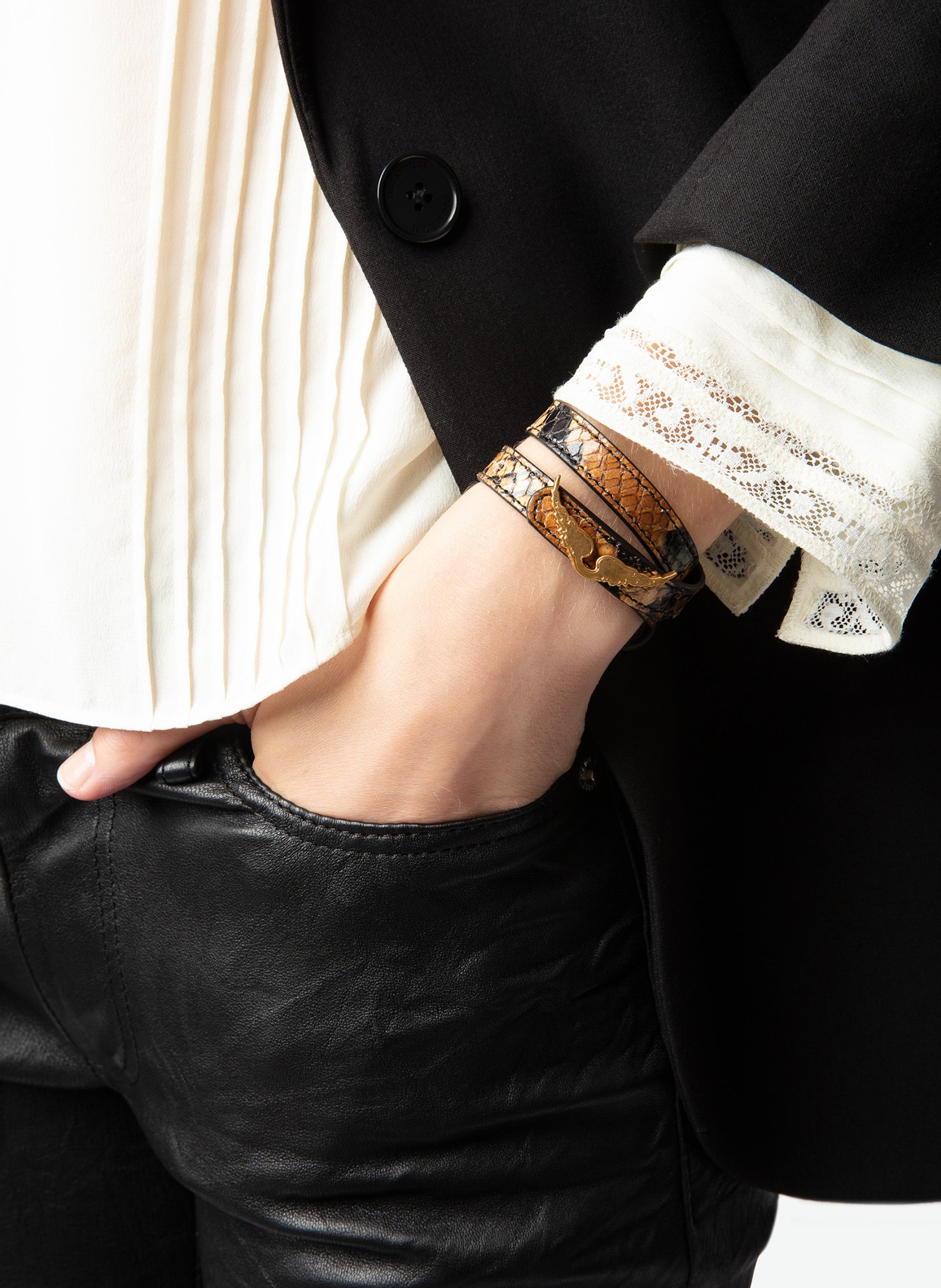 Bracelets en cuir rock ZADIG&VOLTAIRE Marron