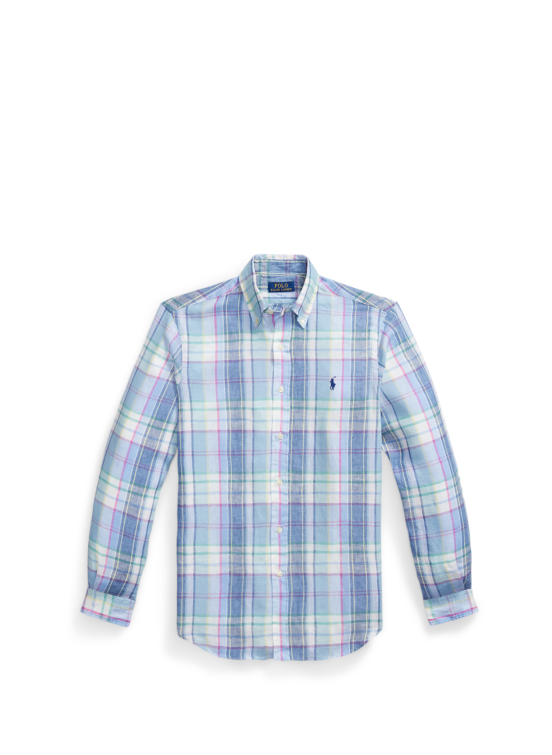 Hemd mit amerikanischem Kragen und Karomuster aus Baumwolle POLO RALPH LAUREN Blau