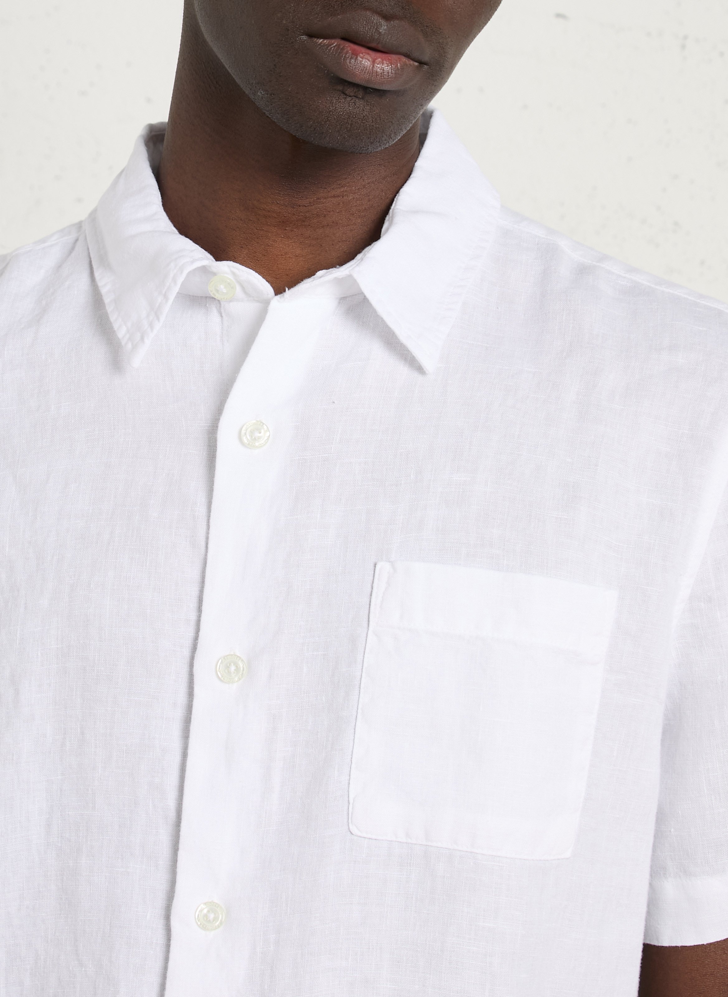 Chemise coupe confort col classique en lin ARMOR-LUX Blanc