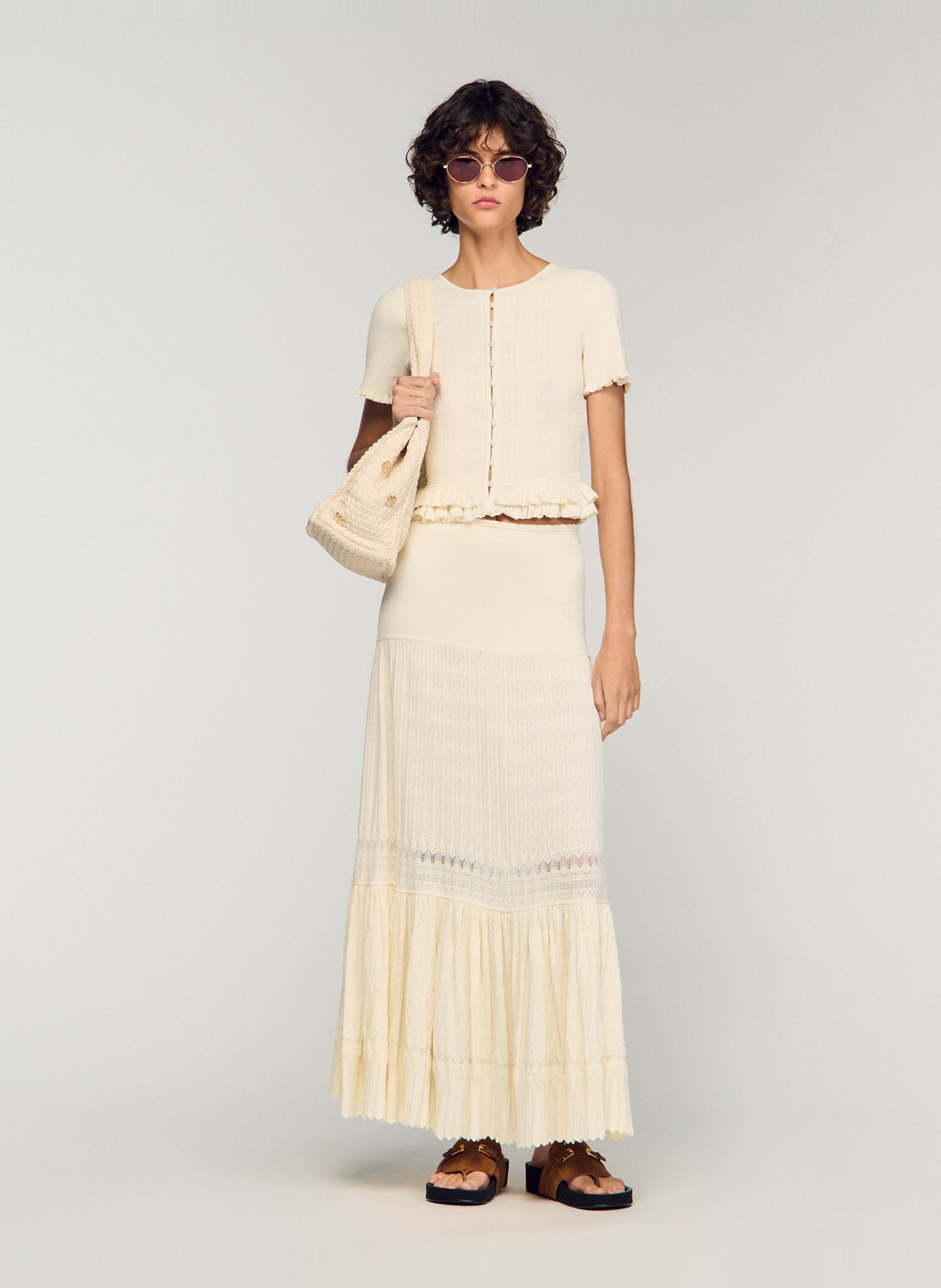 Top col rond SANDRO Beige