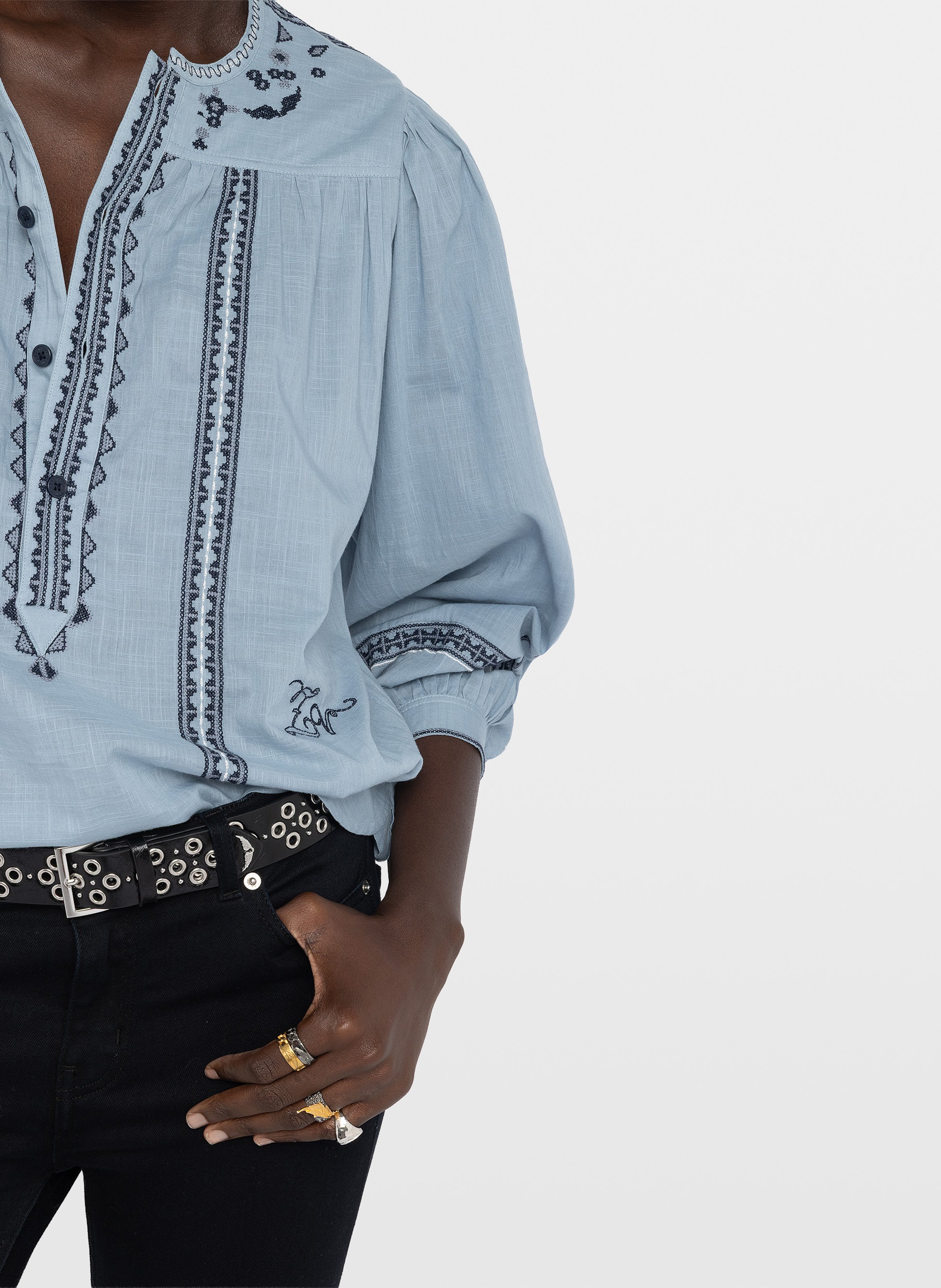 Blouse ample en coton tigy ZADIG&VOLTAIRE Bleu