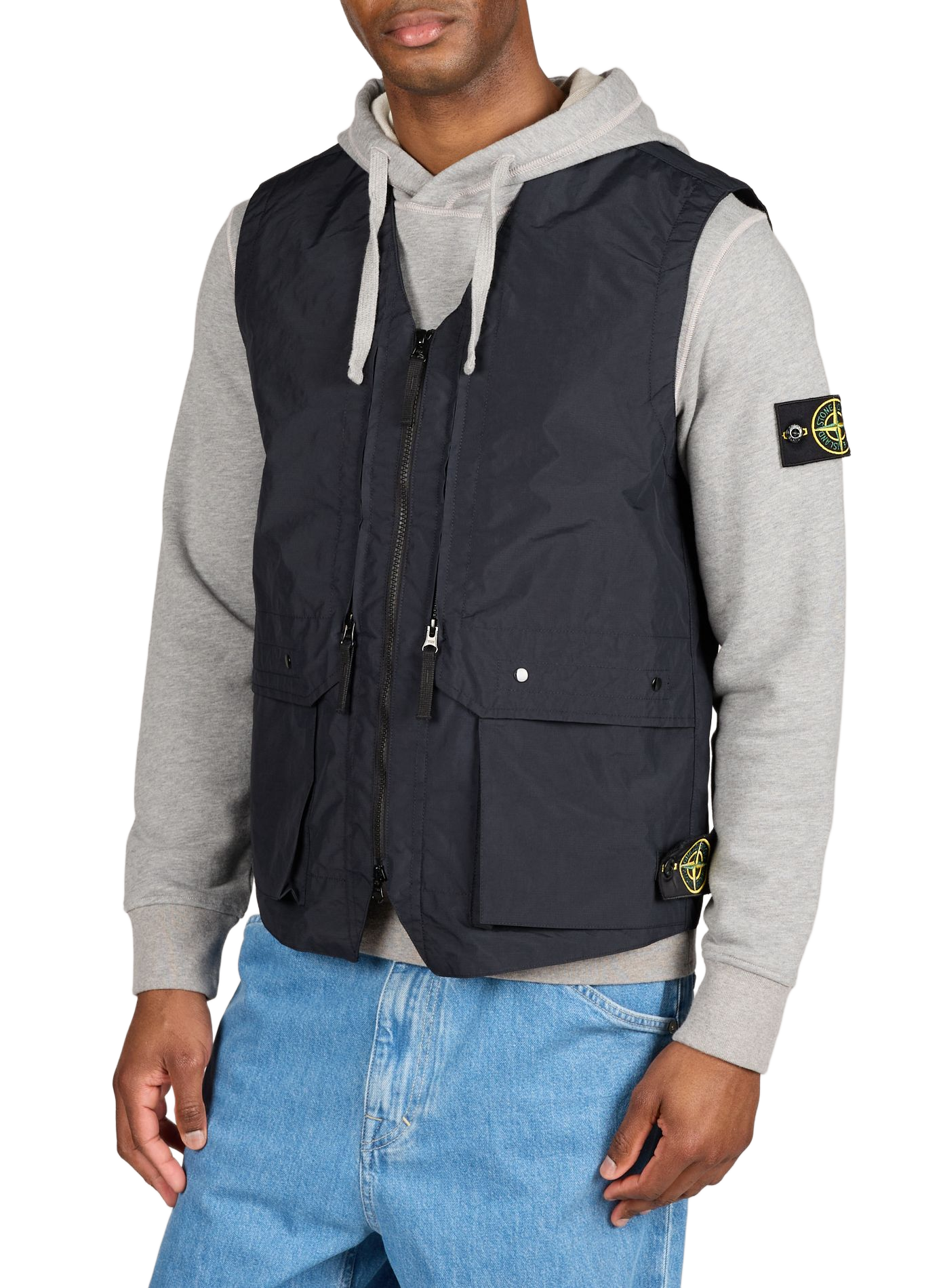 Veste sans manches imperméable STONE ISLAND Bleu