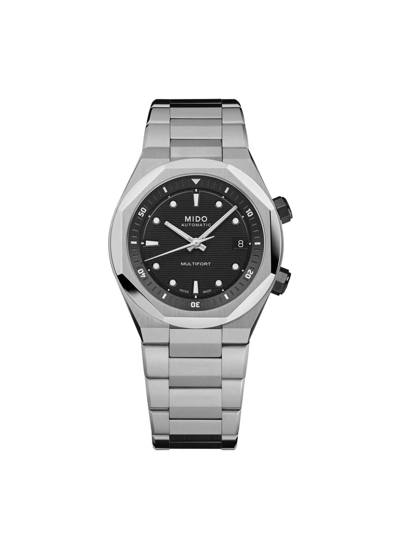 Montre Multifort 8 Two Crowns en acier inoxydable MIDO Noir