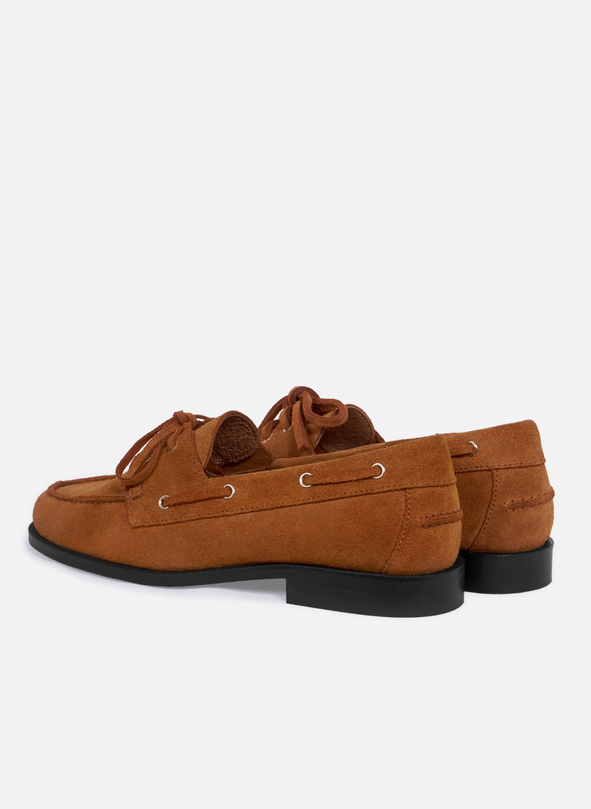 Mocassins bateau thelma cuir daim JULES & JENN Marron