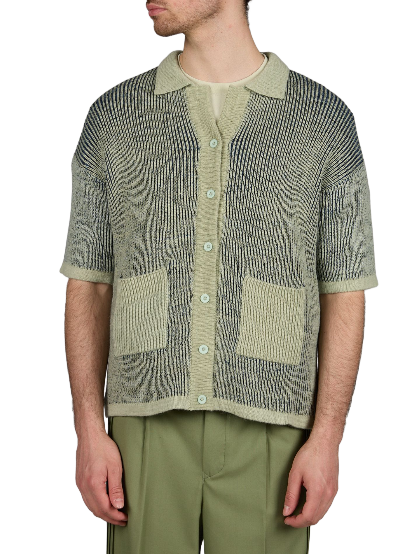 Short-sleeved cotton knit shirt PAS UNE MARQUE Blue