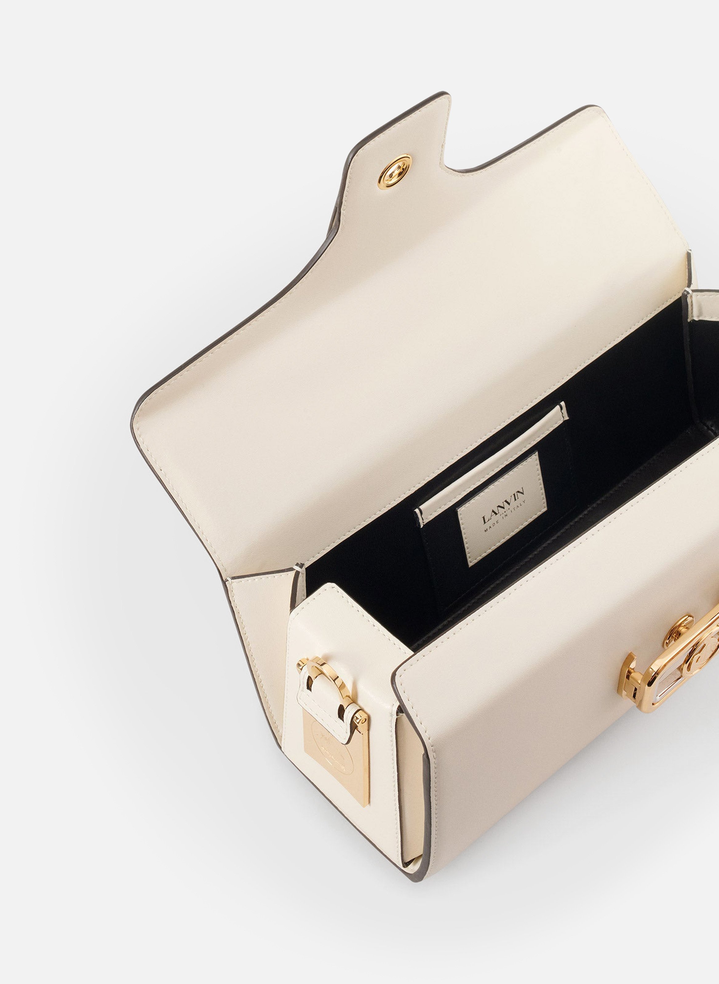 Sac pencil cat en cuir brillant et strass LANVIN Blanc