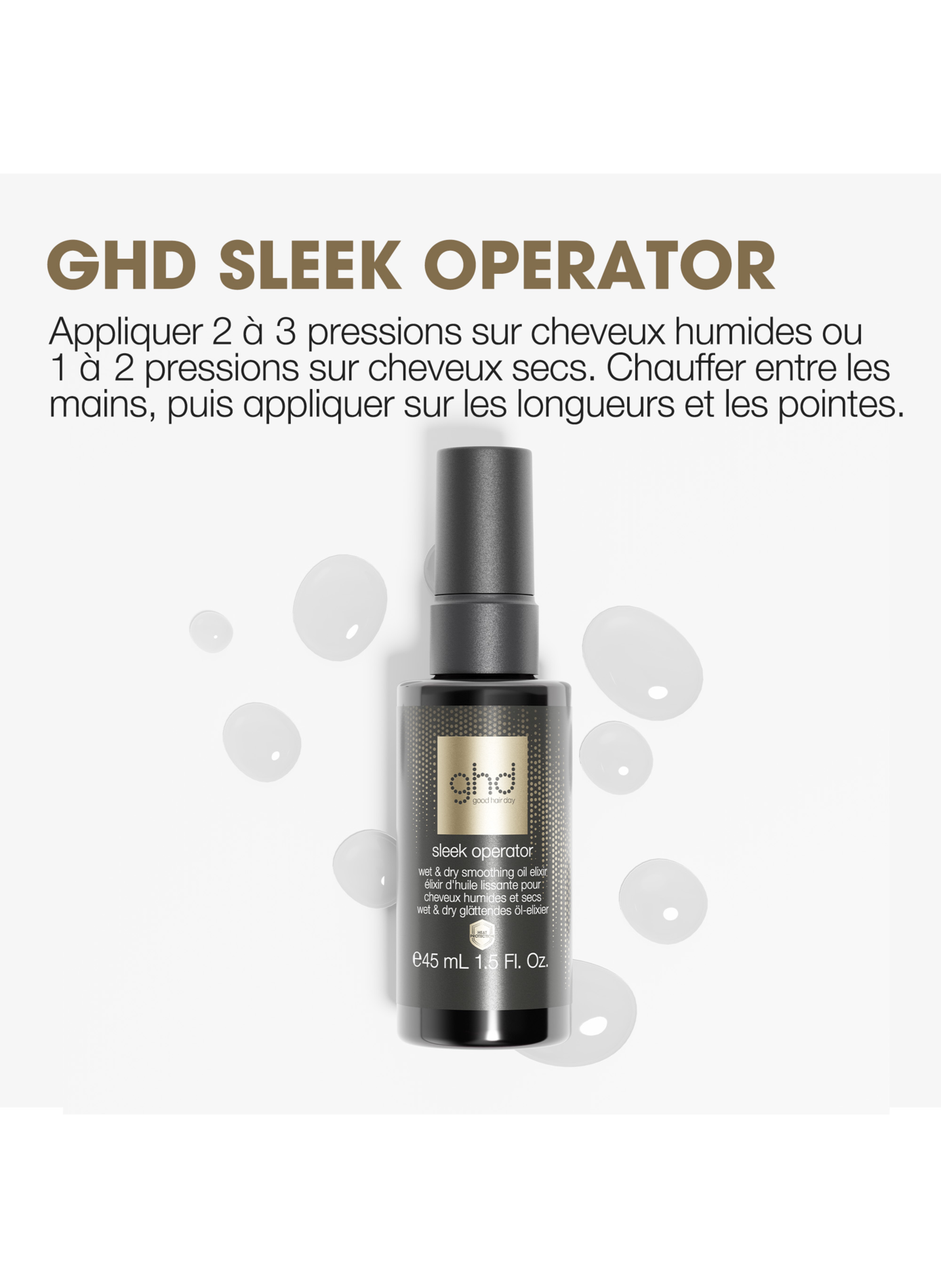 Huile élixir lissante ghd - sleek operator GHD No color
