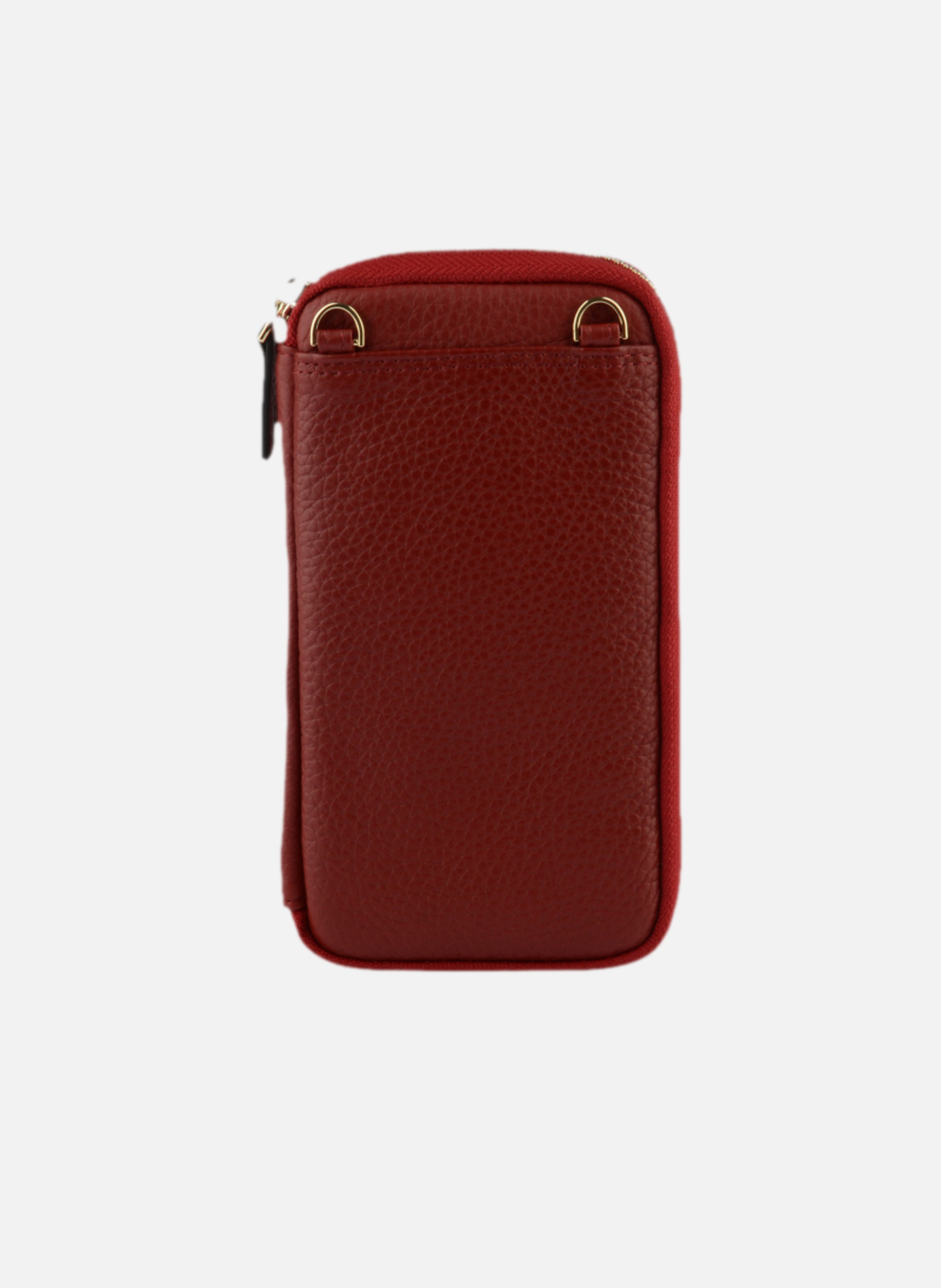 Club | etui téléphone portable en cuir de veau grainé | Rouge POURCHET Femme