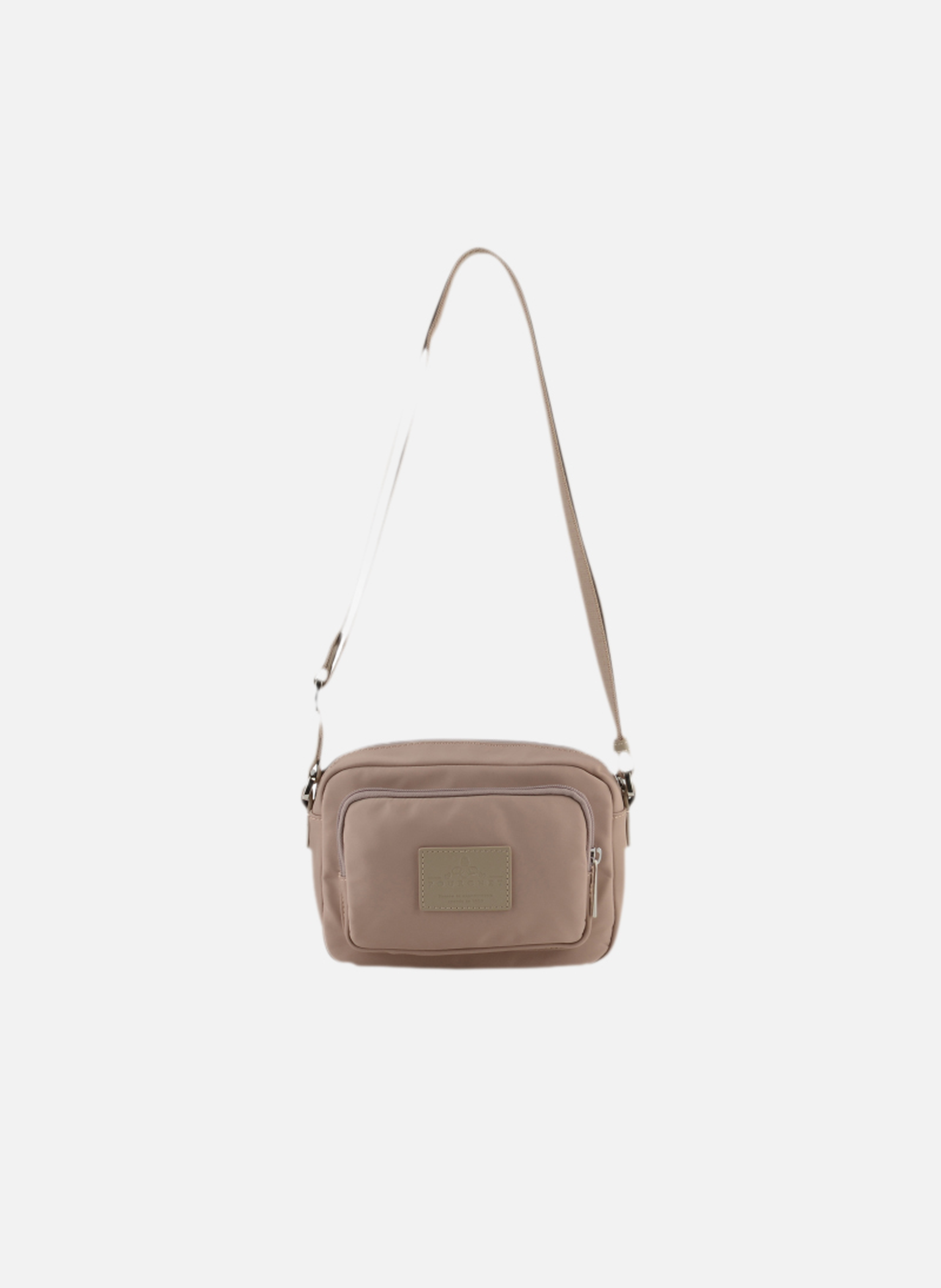 Escale | sac porté travers en toile garnie cuir  Mastic