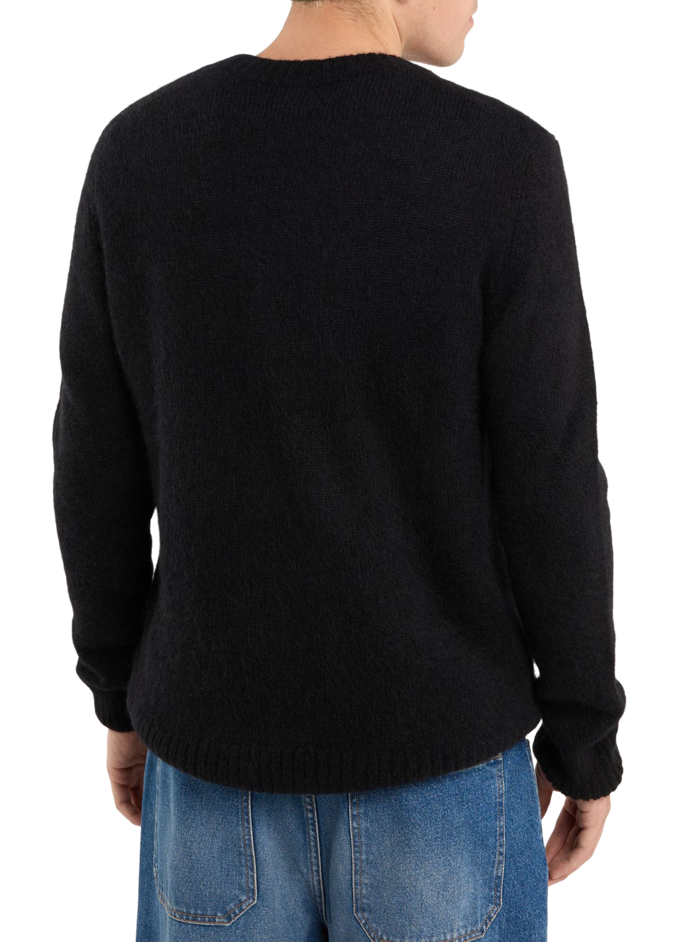 Round neck alpaca blend sweater SAISON 1865 Black
