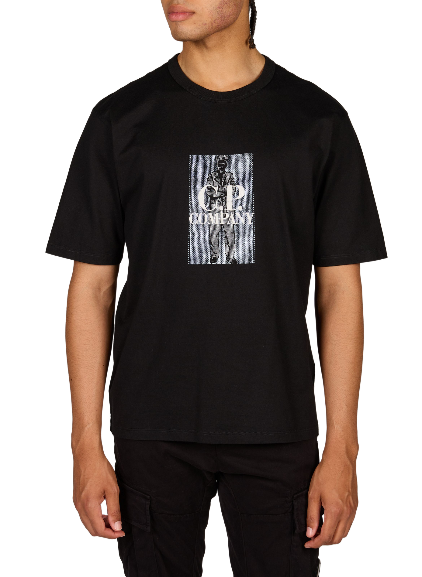 Logo cotton T-shirt CP COMPANY Black