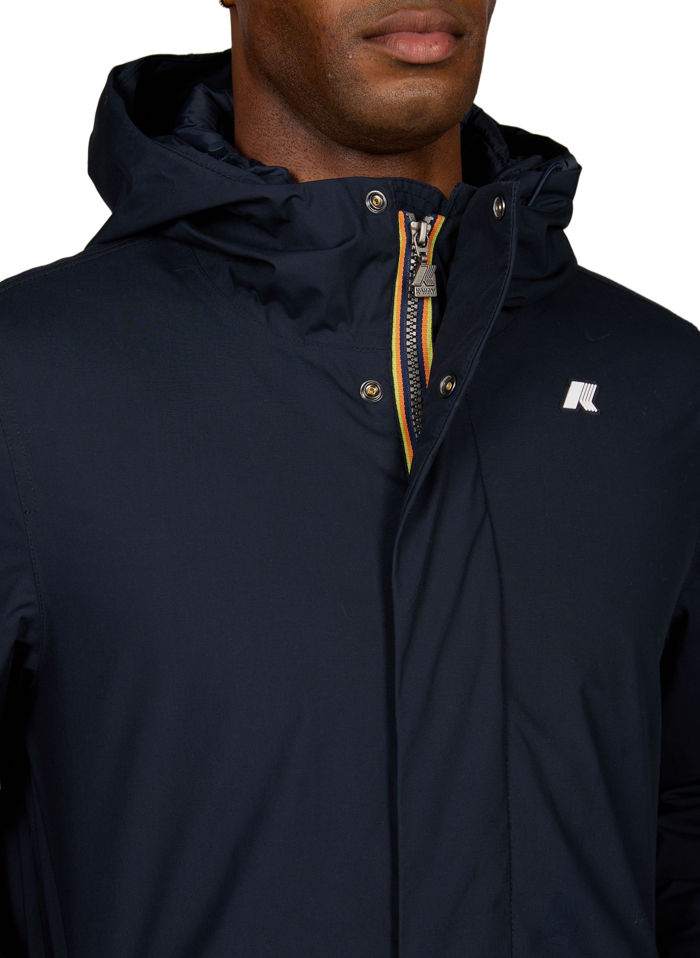 Straight parka in blended cotton K-WAY Blue