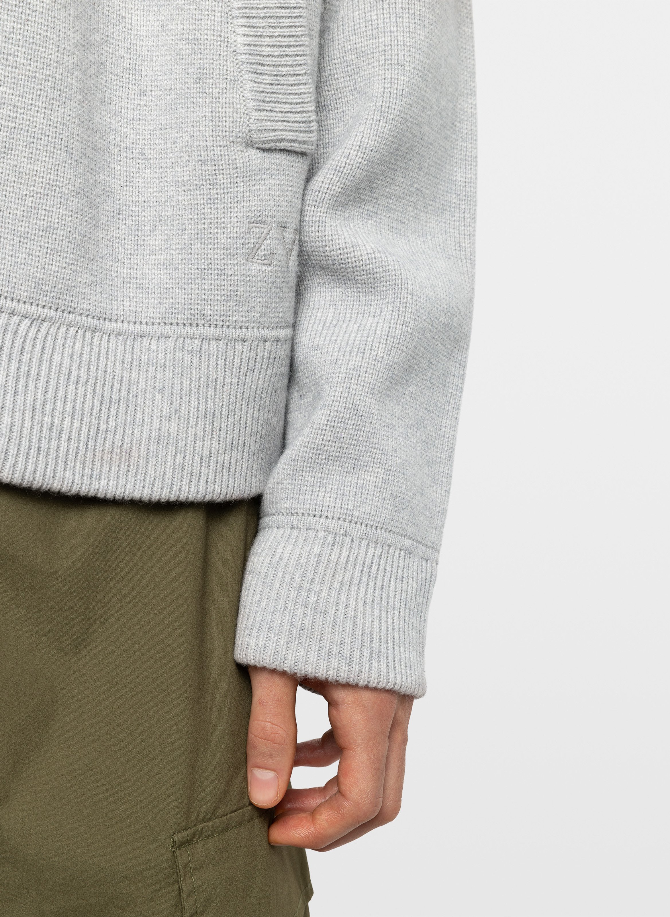 Cardigan col rond en laine mélangée gweno ZADIG&VOLTAIRE Gris