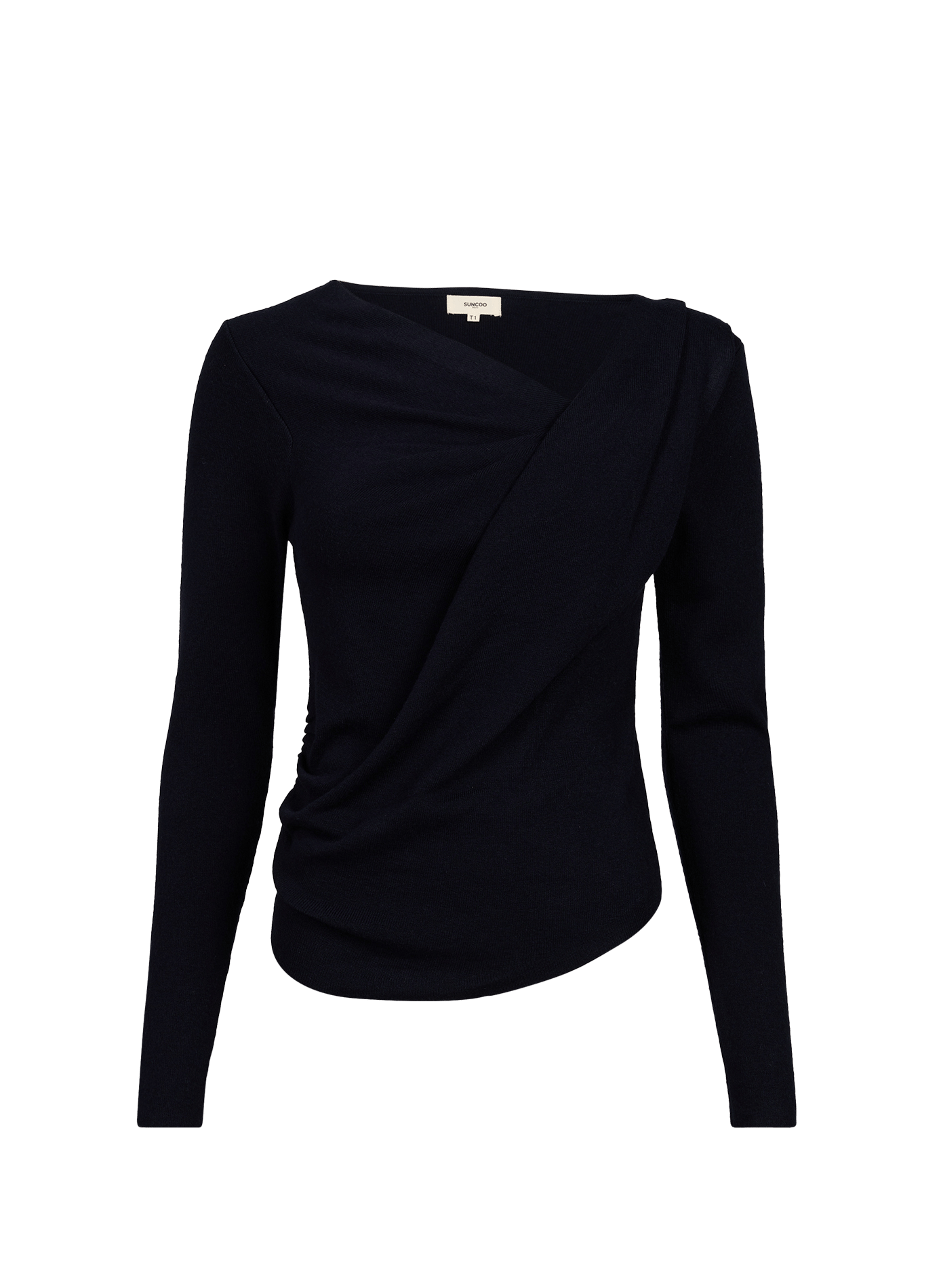 Fitted draped collar Pleor sweater SUNCOO Blue