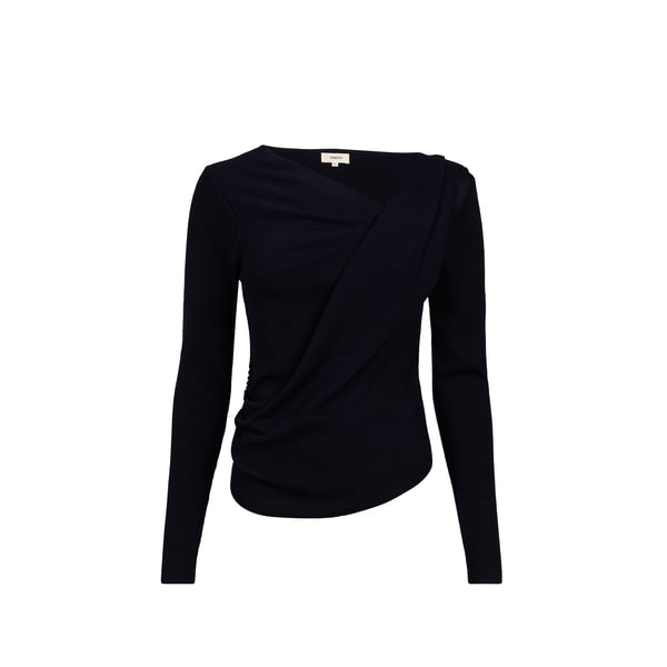 Pull Pleor ajusté col drapé Pull Pleor ajusté col drapé