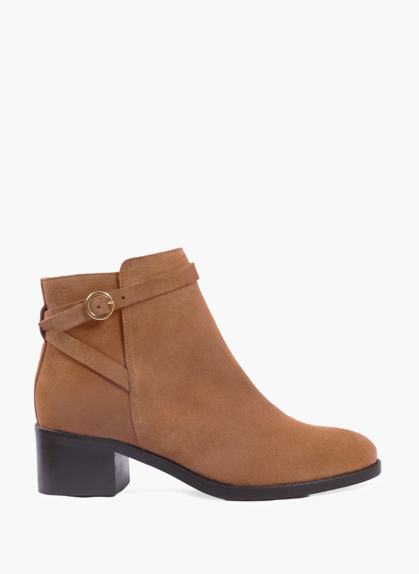 Bottines cavalières cuir daim JULES & JENN Marron