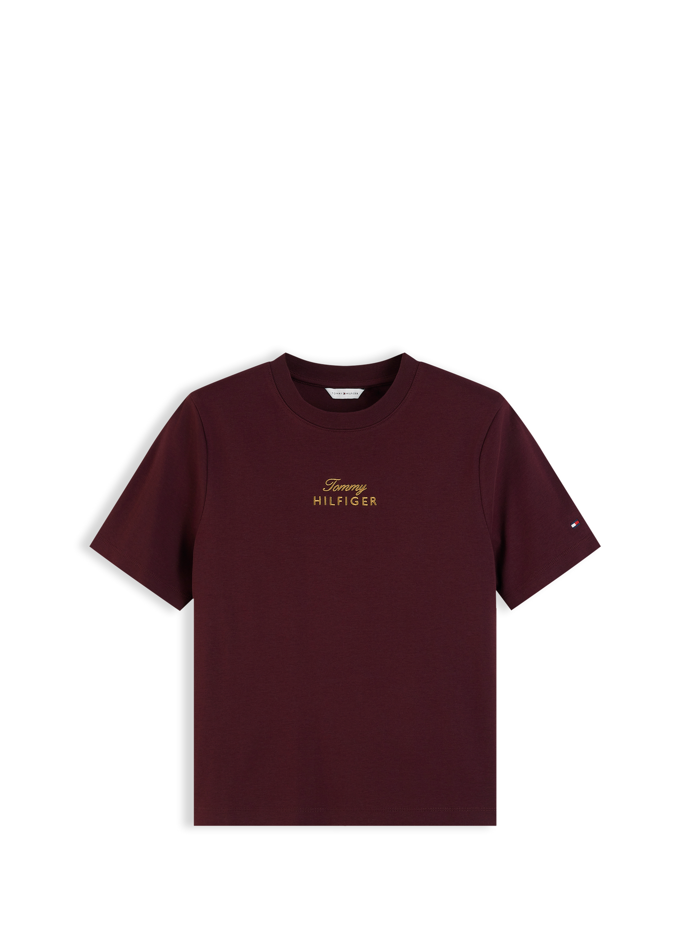Rundhalsausschnitt T-Shirt aus Baumwolle TOMMY HILFIGER Rot
