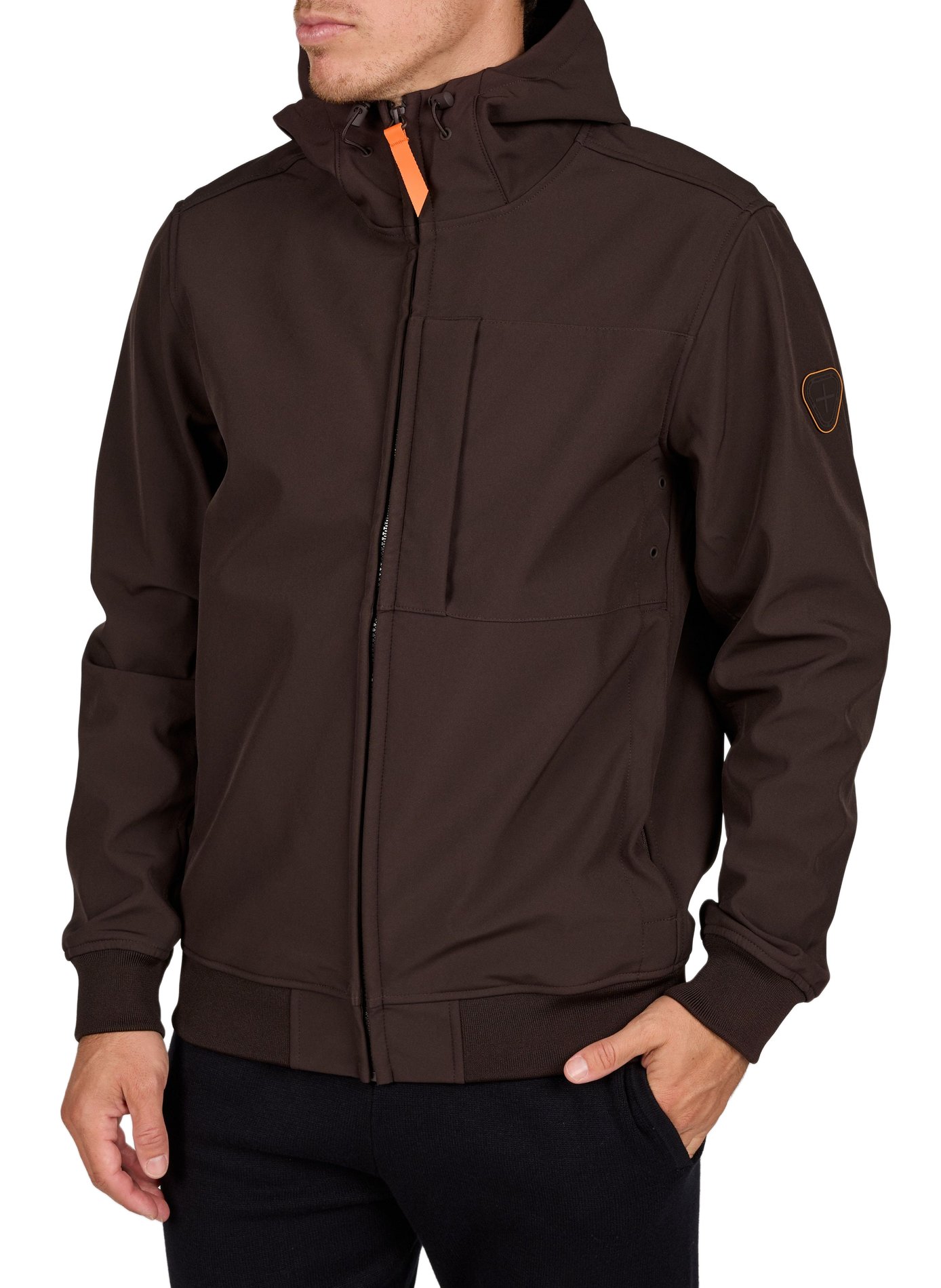 Veste à capuche droite softshell Rony GERTRUDE Marron