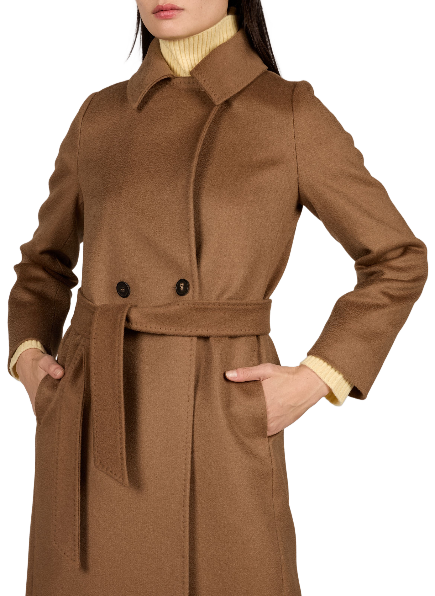 Abrigo recto de lana MAX MARA STUDIO Marrón