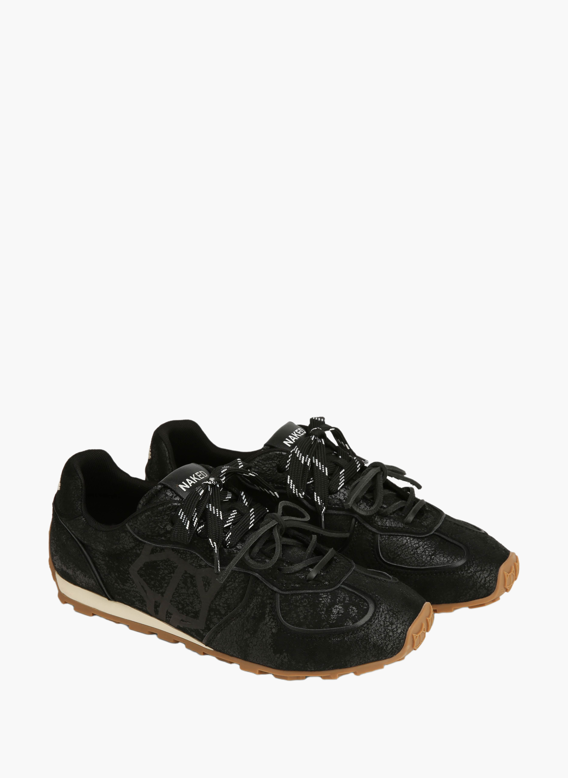 Baskets lightning en cuir vieilli NAKED WOLFE Noir