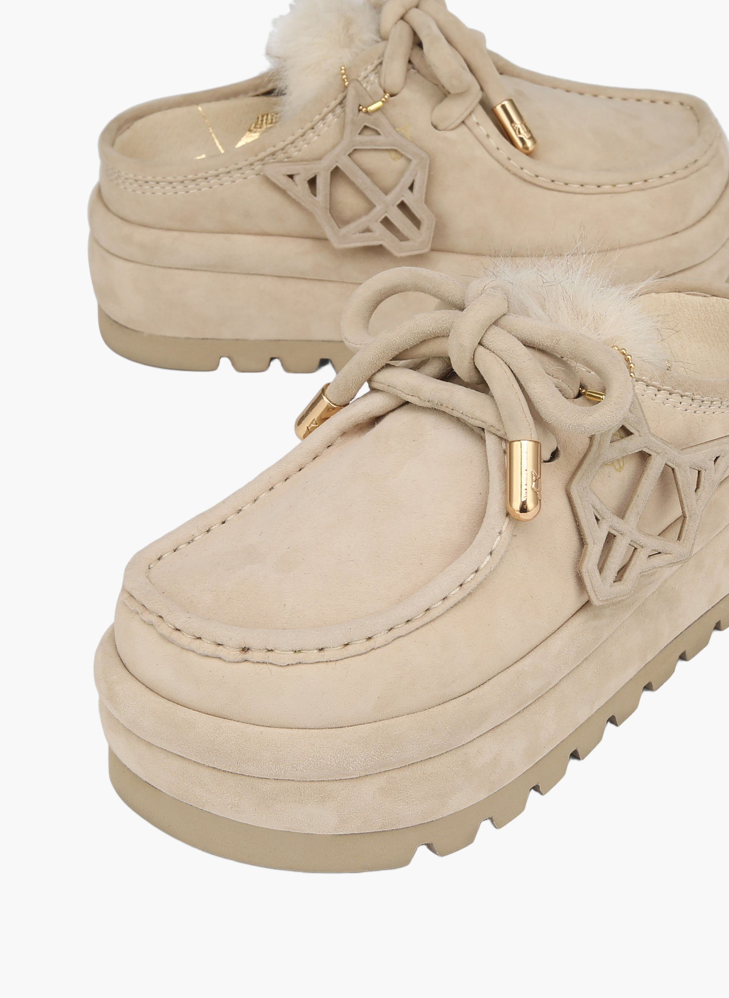 Mules blizzard en daim NAKED WOLFE Blanc