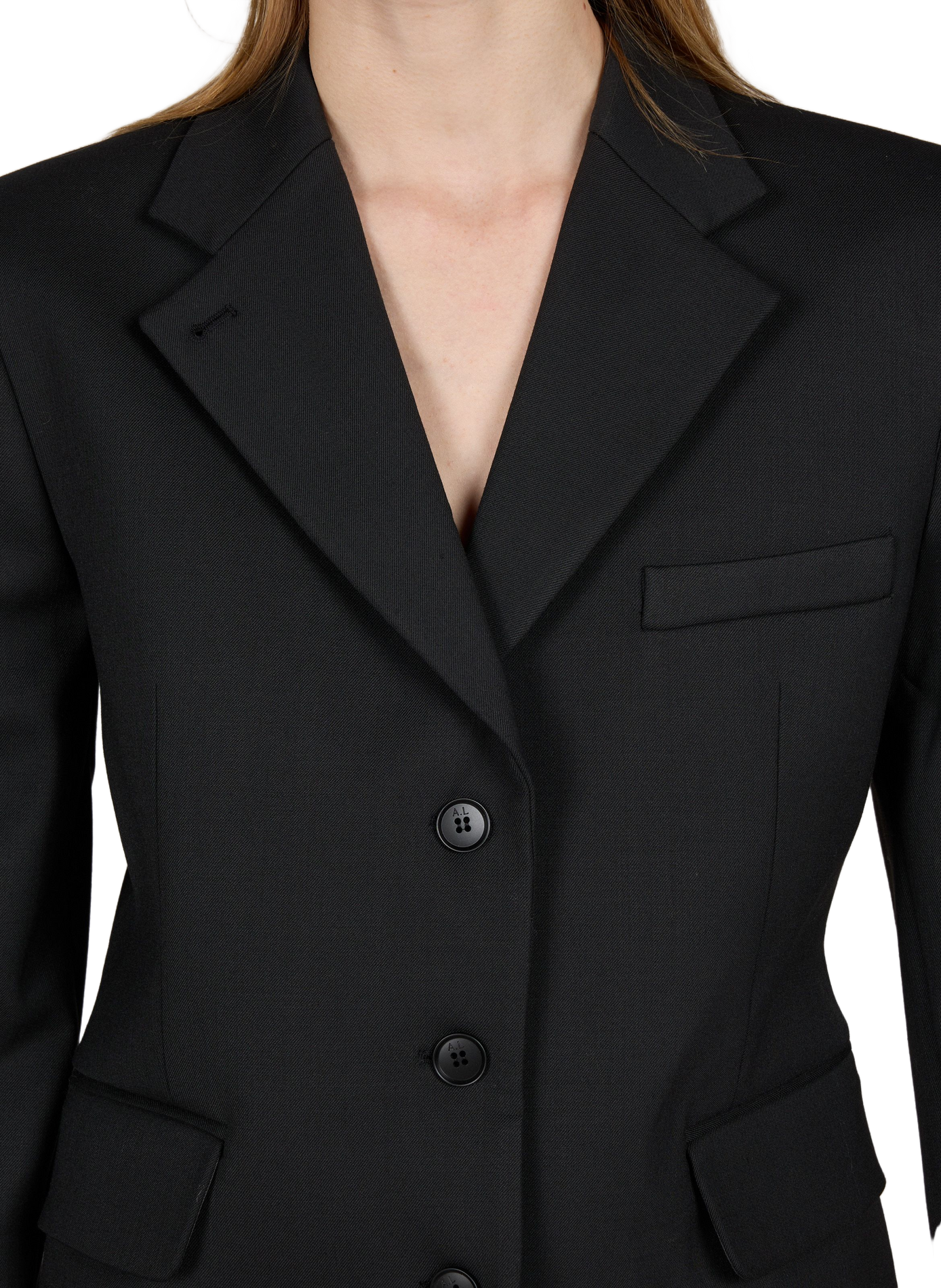 Cillian plain straight-cut tailored jacket ALMADA Black